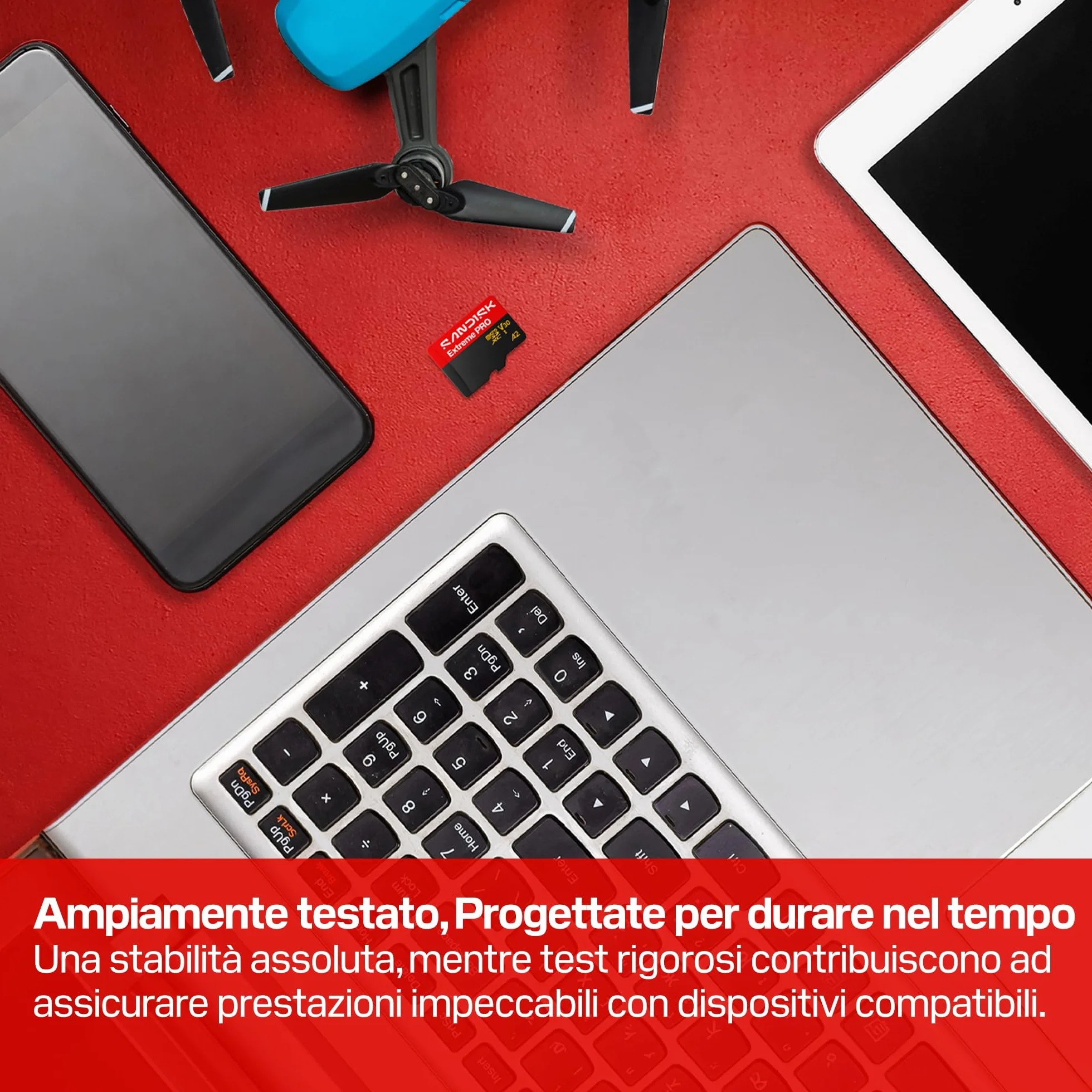 SANDISK Extreme PRO scheda microSD 128 GB, UHS-I + SD Adapter (velocità di lettura fino a 250 MB/s e velocità di scrittura fino a 120 MB/s, 5K, 3K, 4K UHD, C10, V30, U3, A2)