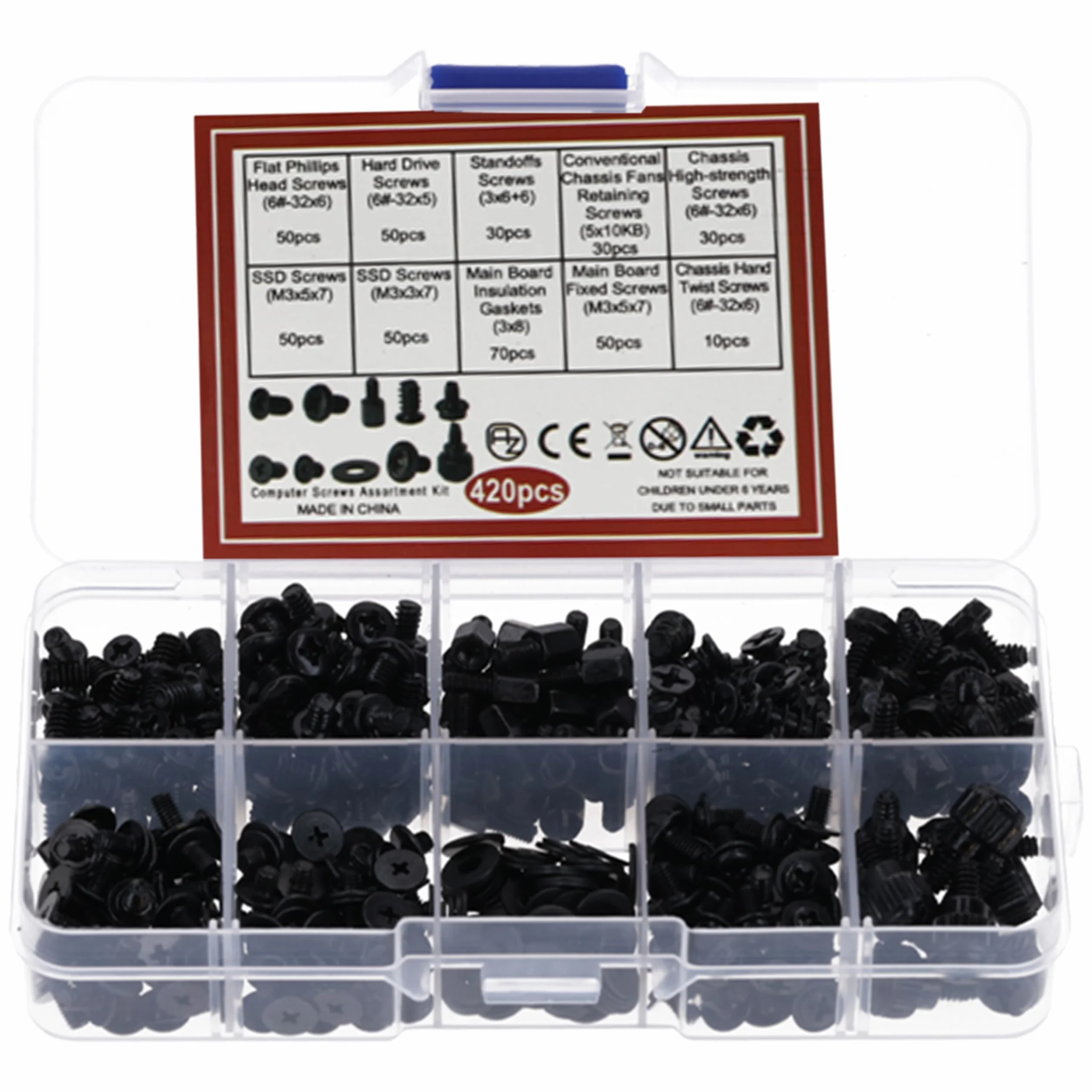 AZDelivery Set di 420 viti per PC - Viti per scheda madre, alloggiamento e ventole