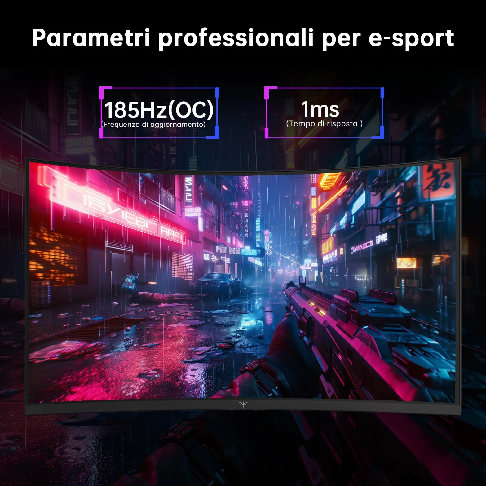 KTC Monitor Gaming Curvo 32 Pollici QHD 185Hz 1ms HVA 1500R 96% DCI-P3 HDR10 VESA 100×100mm H32S5