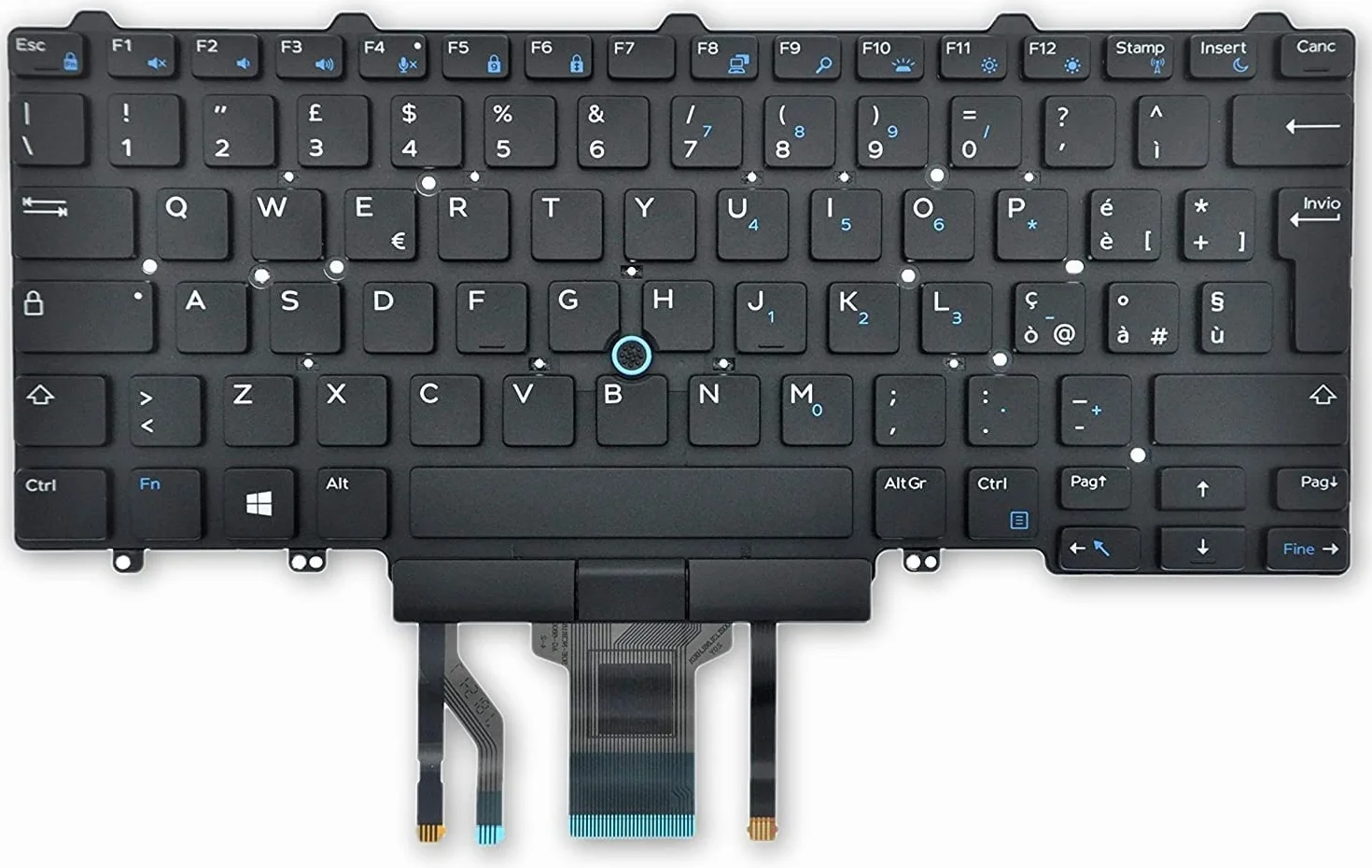 Tastiera Italiana Retroilluminata per Dell Latitude 14 5491 7480 7490 Trackpoint