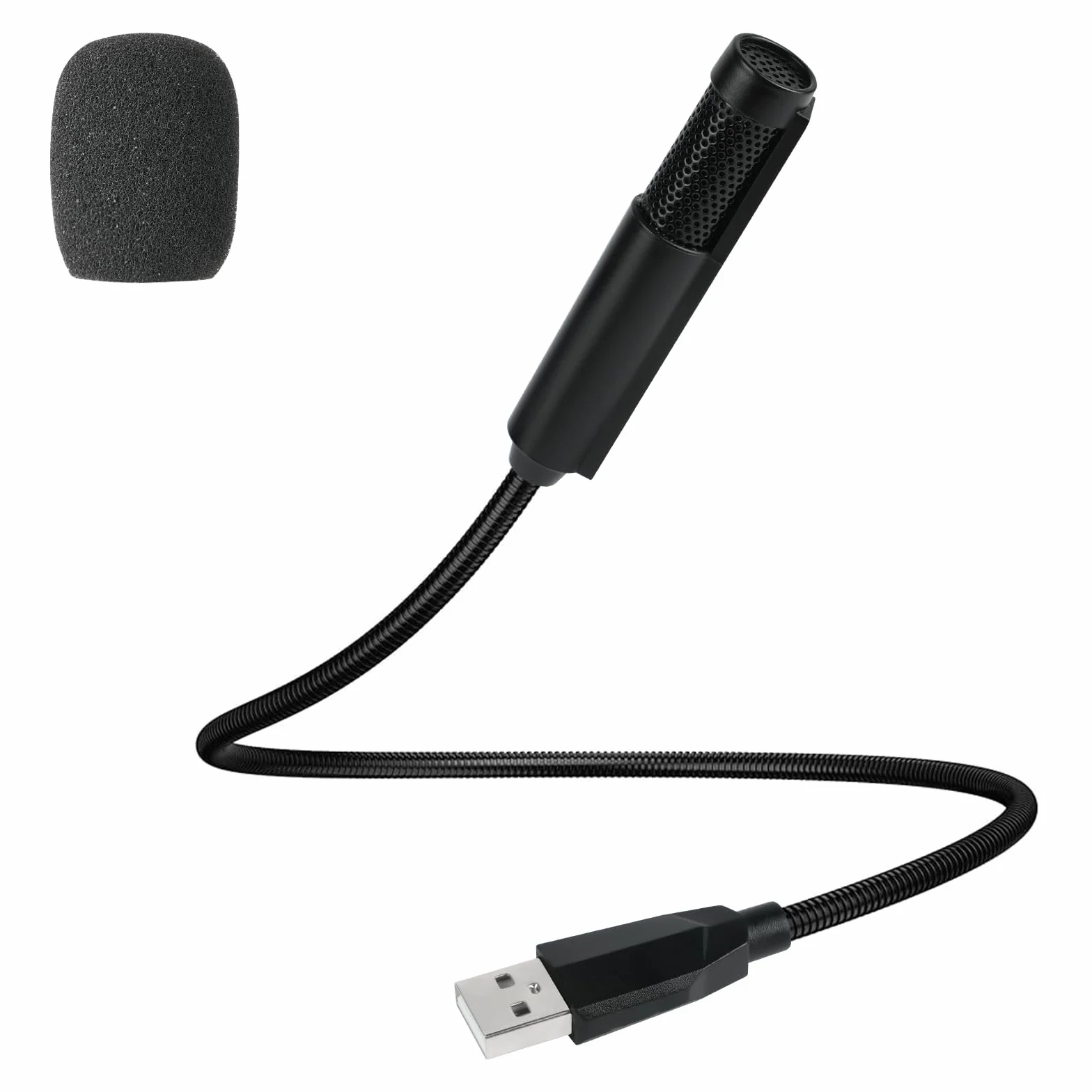 HOTUT USB Microfono per Computer, Microfono a Condensatore Omnidirezionale a 360°, Design Plug-and-Play, Microfono per PC Video Conferenza per Computer, Mac, Laptop, Skype, Registrazione, Podcasting