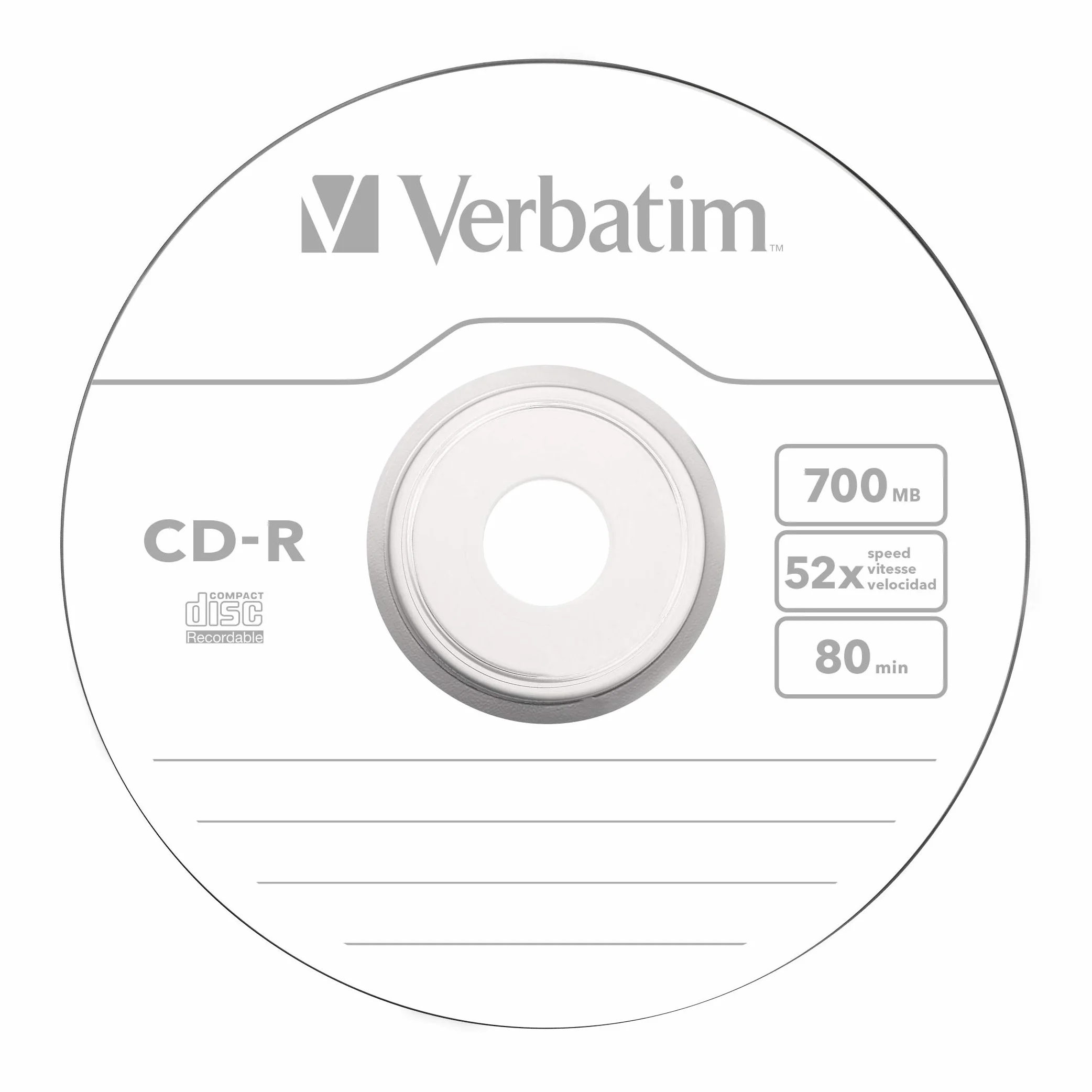 Verbatim CD-R Extra Protection, 700 MB di archiviazione dati CD vergini, ideale per la registrazione di foto e video, compatibile con qualsiasi unità CD convenzionale, confezione da 50
