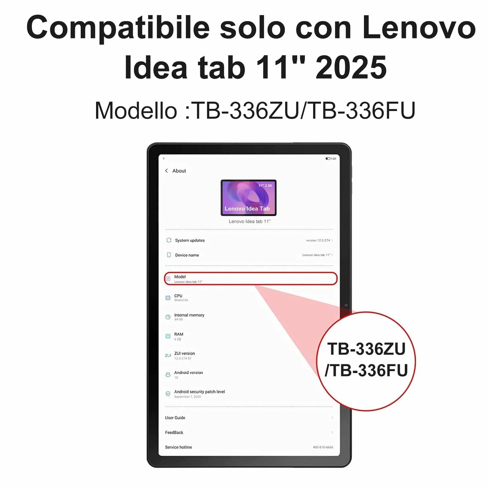 IVEOPPE Tastiera per Lenovo Idea Tab 11 Pollici 2025 con Touchpad, Cover Tastiera Italiano QWERTY, Senza Fili Bluetooth Staccabile Custodia Keyboard per Lenovo Idea Tab 11" TB-336ZU/336FU, Nero