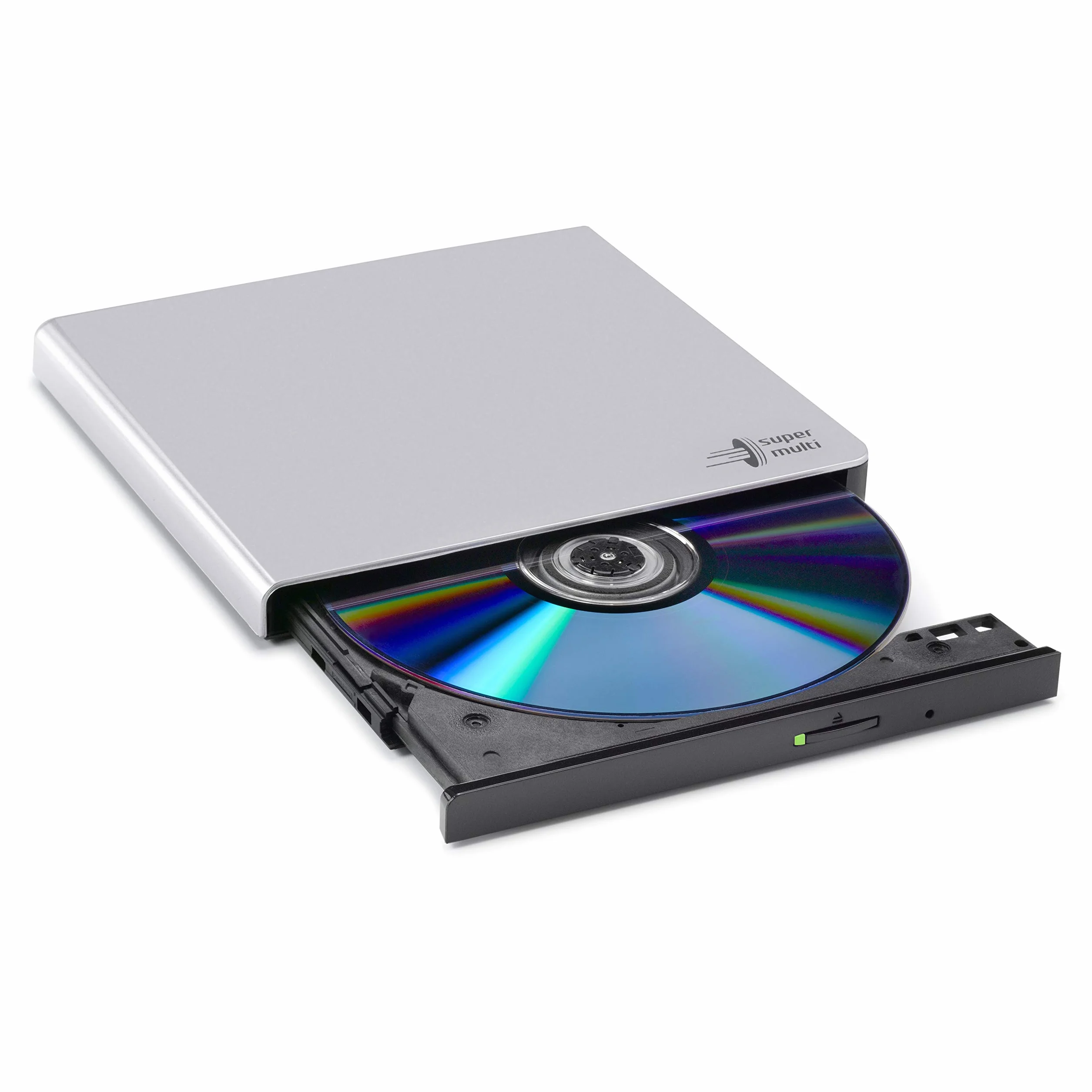 Hitachi-LG GP57 External DVD Drive, Slim Portable DVD Player/Writer for Laptop/Desktop PC, with USB 2.0, Windows and Mac OS Compatible, 8x Read/Write Speed - Silver