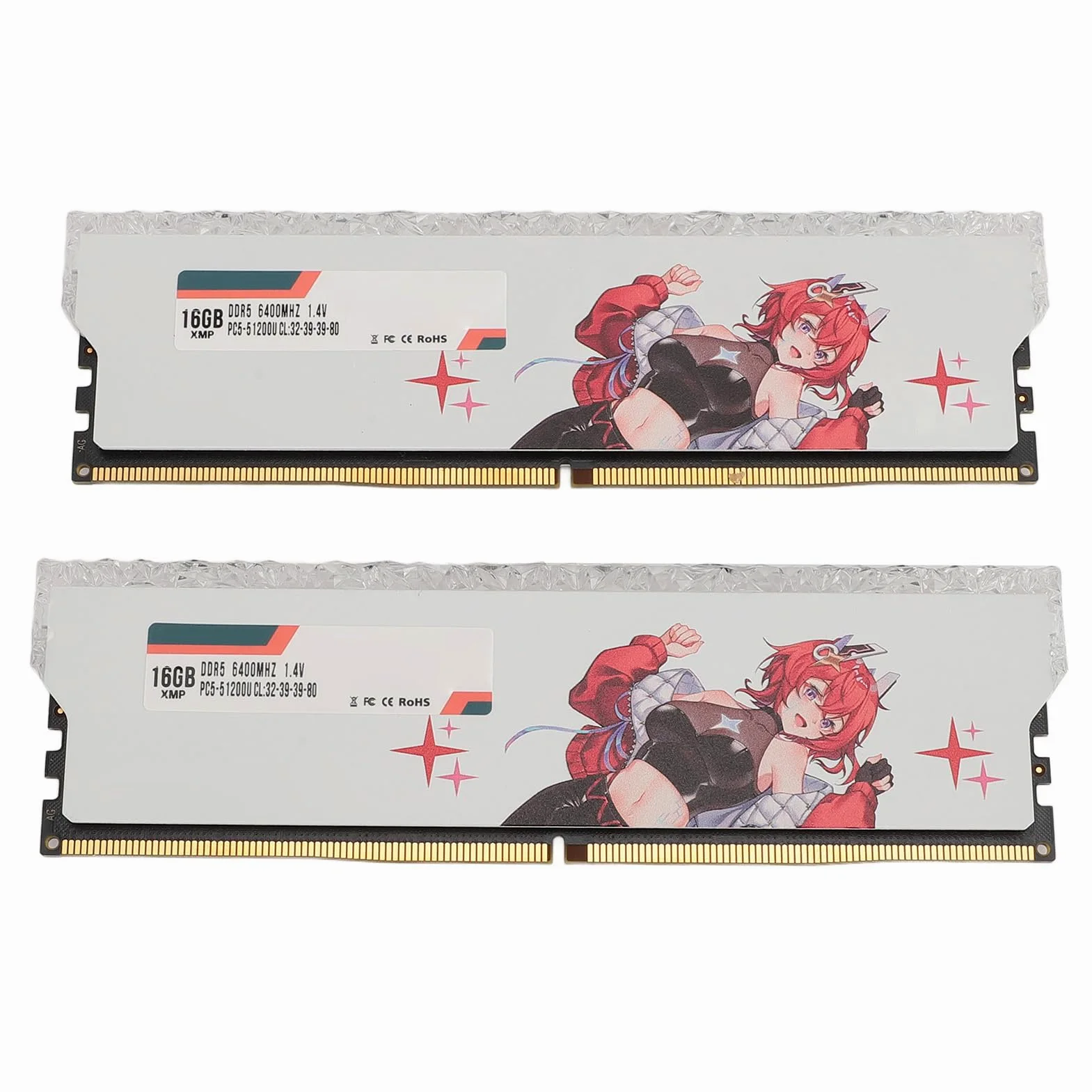 RGB DDR5 32GB Kit 2x16GB 6400MHz PC5-51200U CL32-39-39-80 Modulo di Memoria Desktop Ram con XMP3.0, Supporto EXPO (stile 1)