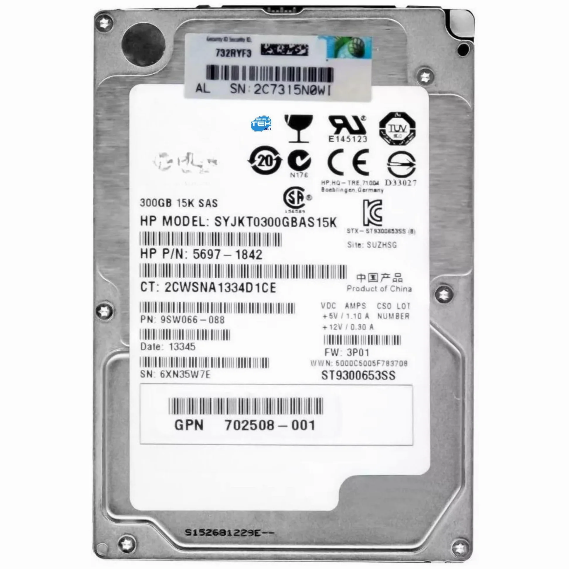 SIMPLETEK - Hard disk interno Savvio 300GB SAS 2.5" HDD | Disco Rigido 15000RPM Cache 64 MB | Ideale per Server e NAS (Ricondizionato)