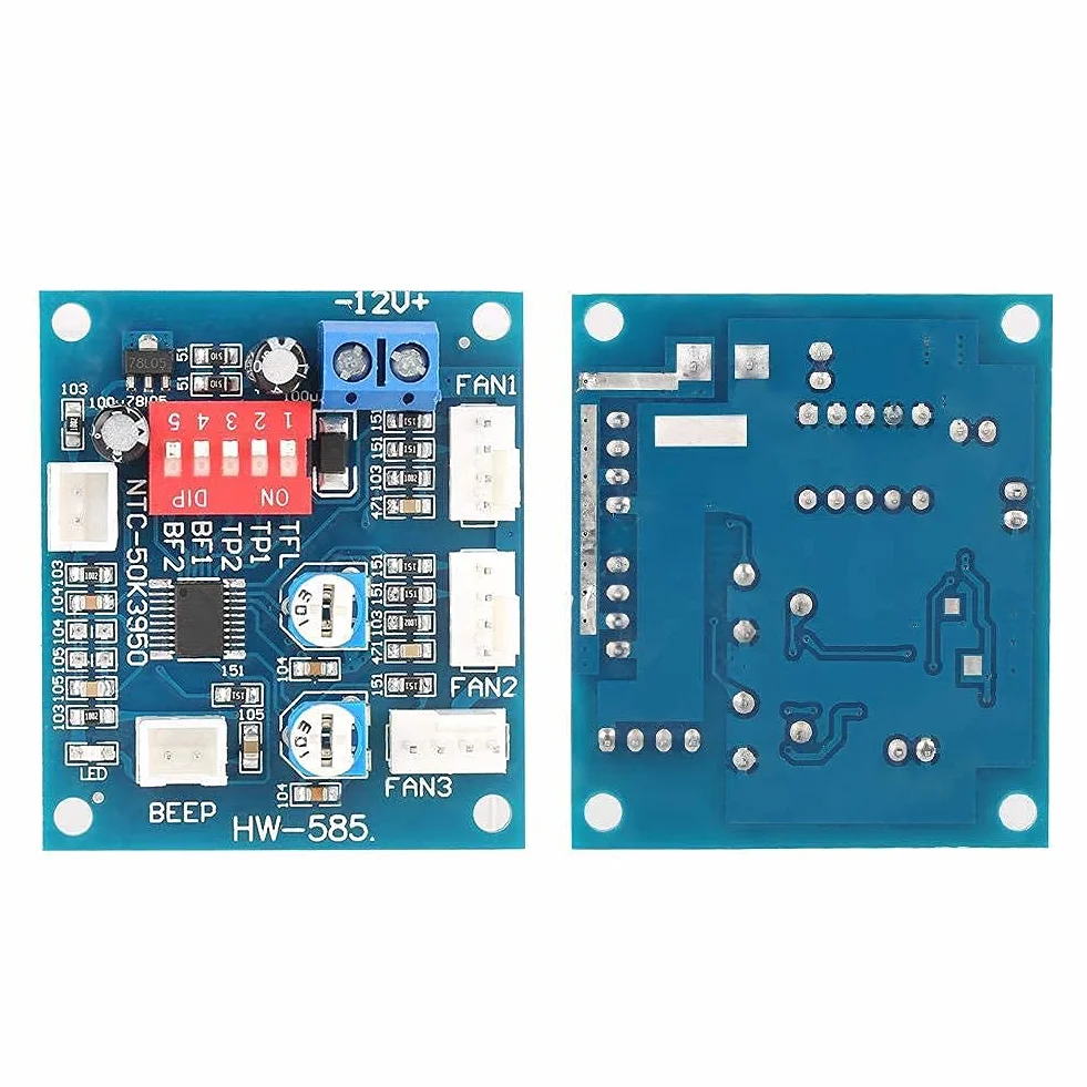 Modulo Regolatore Velocità Ventola PWM, Regolatore Ventola Termostato DC12V a 4 fili con sensore Scheda Regolatore fai-da-te per PC + funzione Allarme Sonda Buzzle