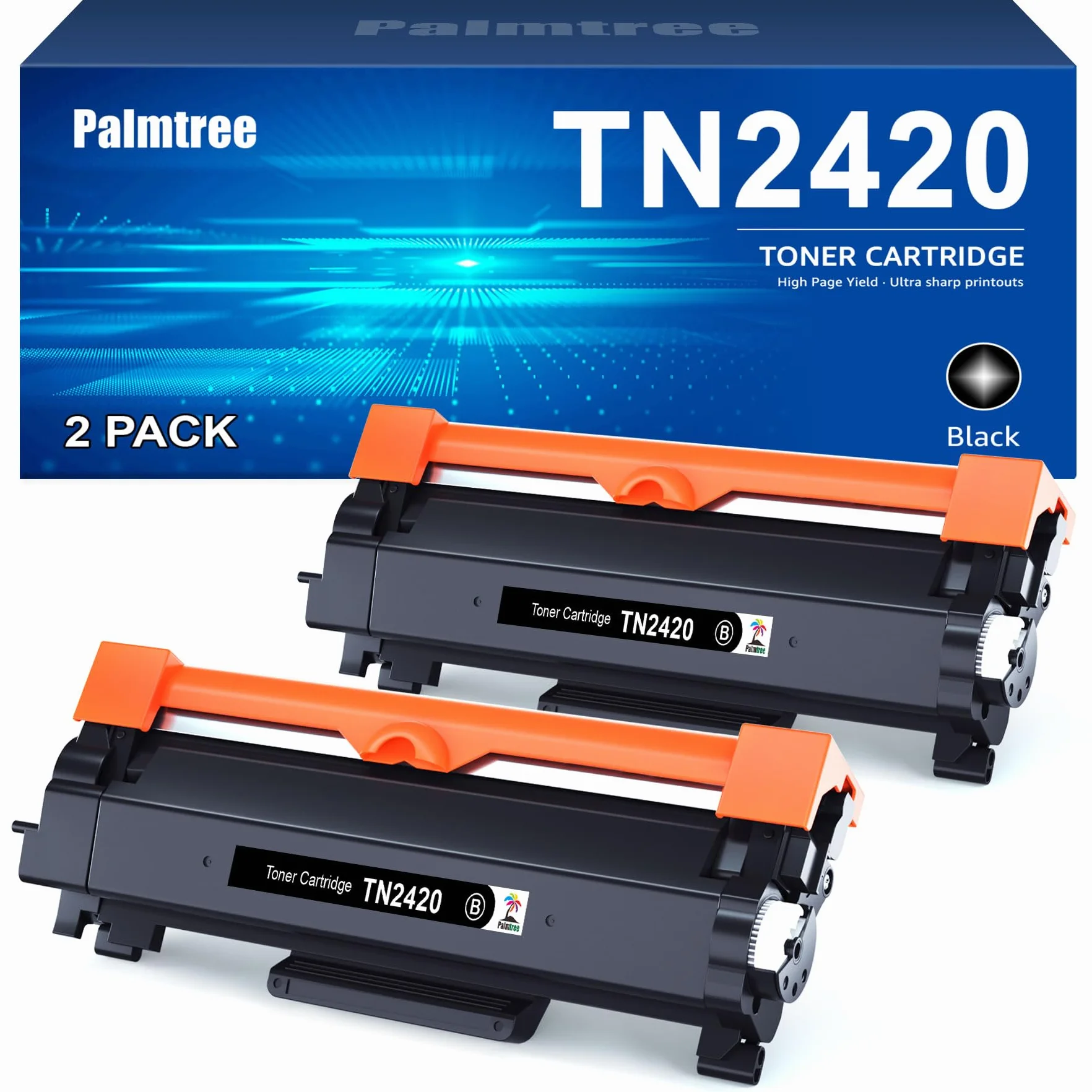 Palmtree TN2420 Compatibile Toner Brother MFC L2710DW TN2420 Toner Brother MFC L2710DN MFC-L2730DW TN 2420 TN-2410 TN2410 MFC-L2710DW MFC-L2750DW DCP-L2510D HL-L2350DW DCP-L2550DN (2 nero)
