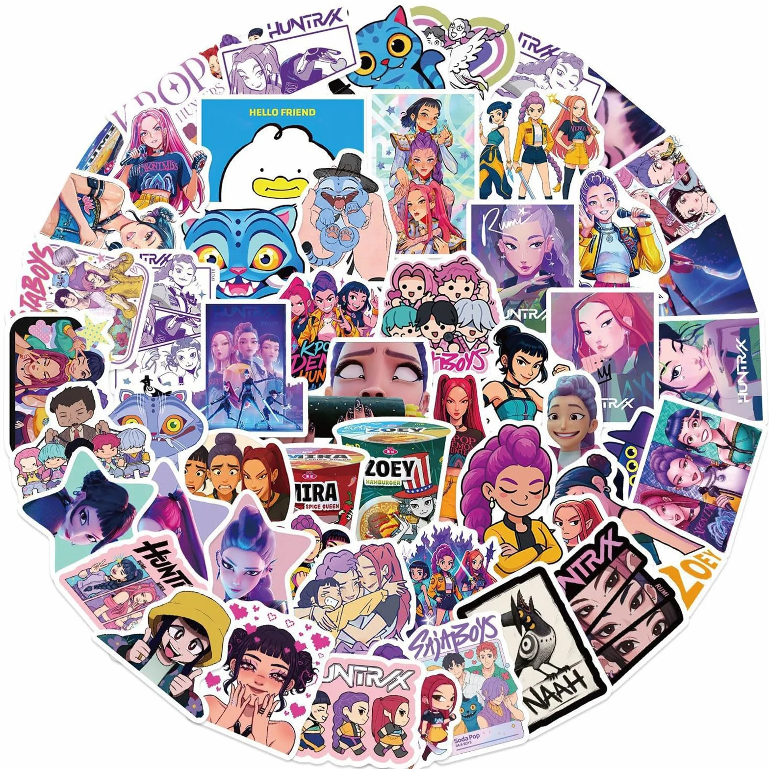 Set di 60 adesivi con personaggi anime, impermeabili, demo Movie, decorazione in vinile per laptop, skateboard, custodia per cellulare, casco, regalo, diario fai da te, adulti e ragazzi