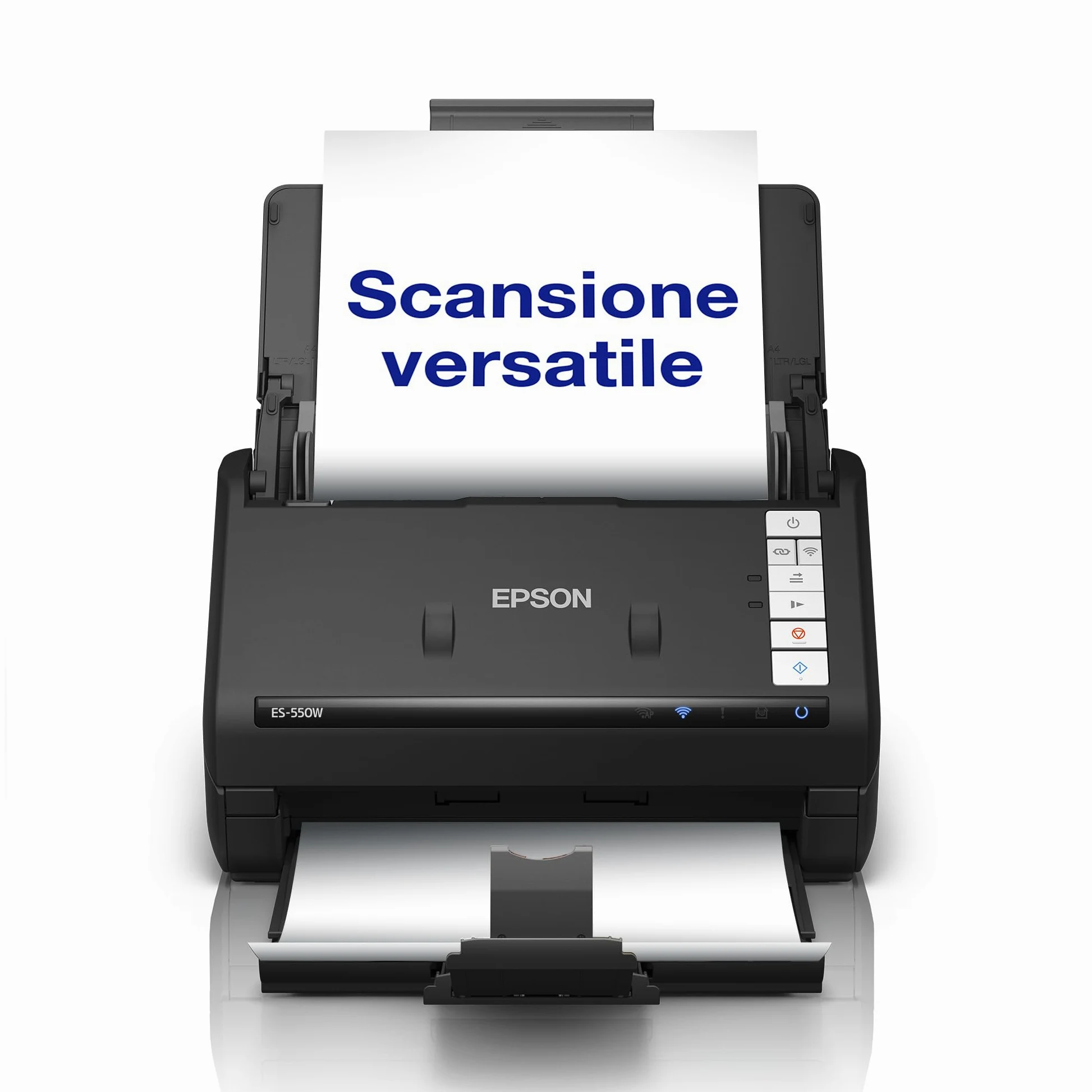 Epson WorkForce ES-550W Scanner documentale wireless | 45 ppm / 90 ipm | Alimentatore automatico di documenti da 100 fogli | A colori | Connettività USB | Fino al formato A4
