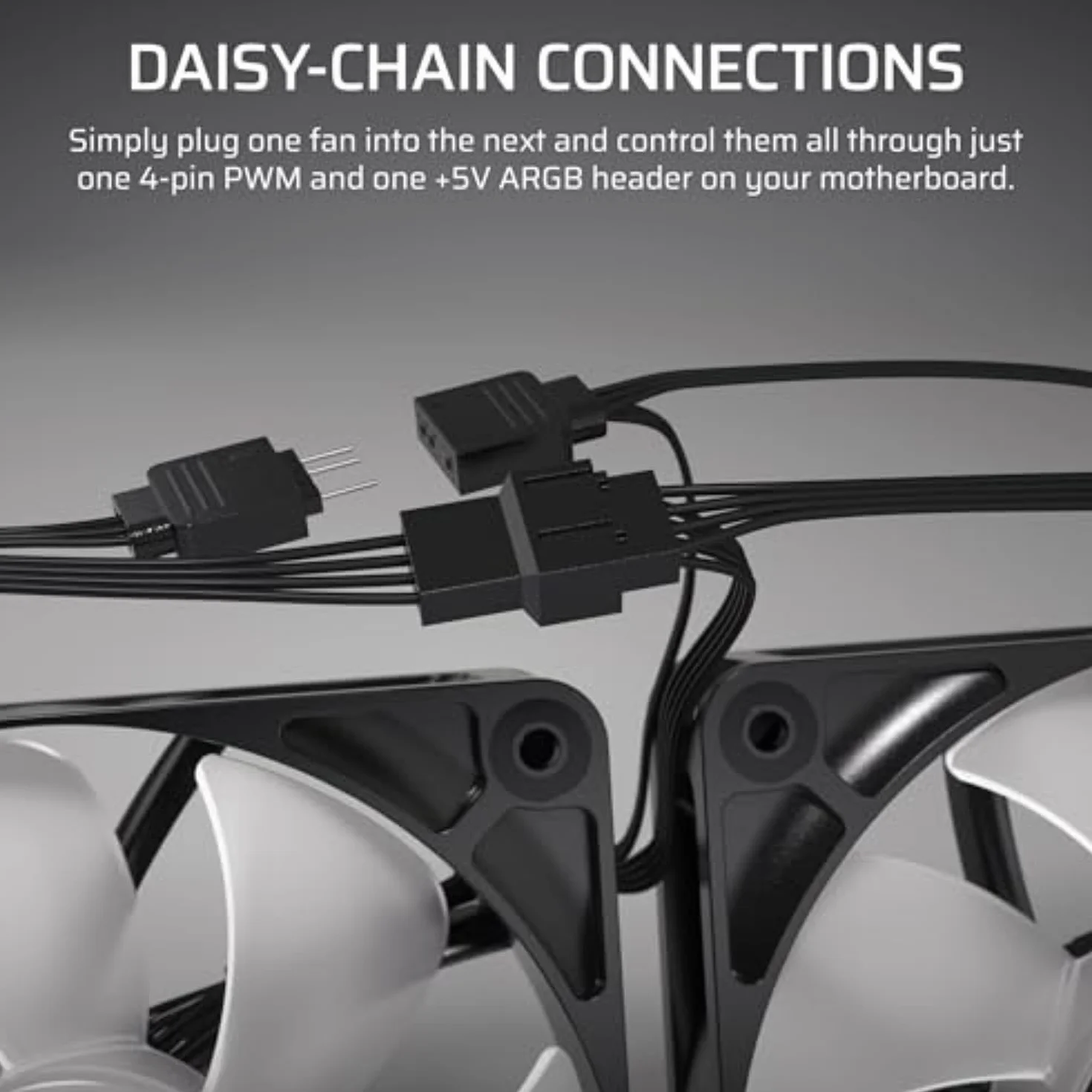 CORSAIR RS120 ARGB 120 mm PWM Ventole – Connessione a Margherita – Basso Rumore – Cuscinetto a Cupola Magnetica – Confezione Tripla – Nero