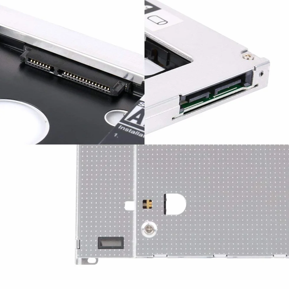 Getue 2nd HDD SSD Hard Drive Caddy Tray Replacement for MacBook PRO 13/15/17 inch A1278 A1286 A1297 2008 2009 2010 2011 2012 Internal Laptop CD/Dvd-Rom Optical SuperDrive Adapter to 2.5 inch 9.5MM
