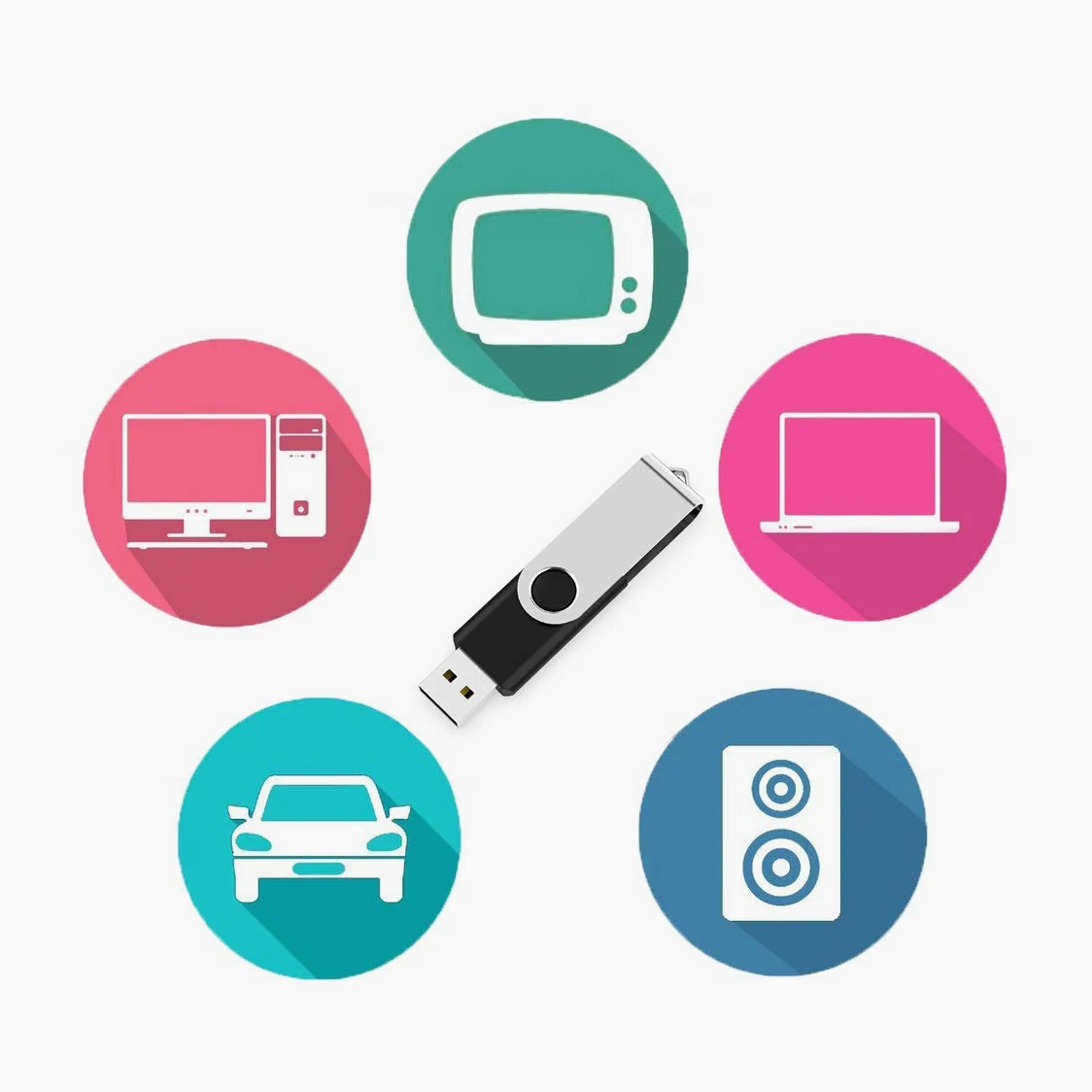 Maspen - Chiavetta USB da 128 GB, confezione da 2 unità di memoria USB 2.0 ad alta velocità, colore nero, 128 GB