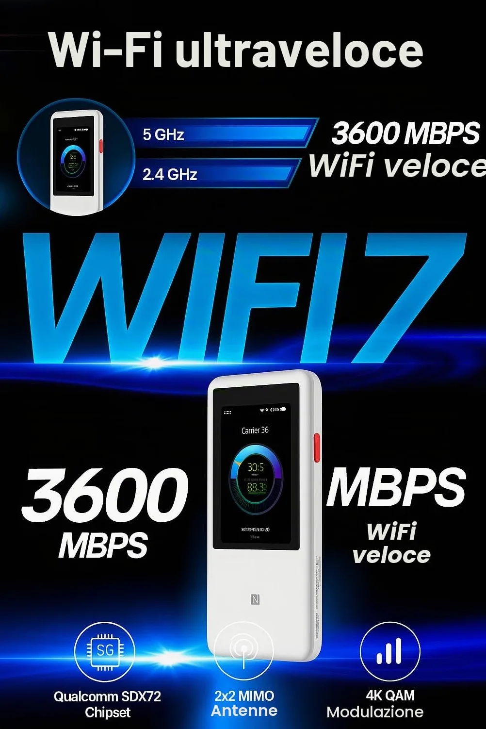 ZTE U60 mobiler Hotspot Router 5G WIFI - wei? (U60)