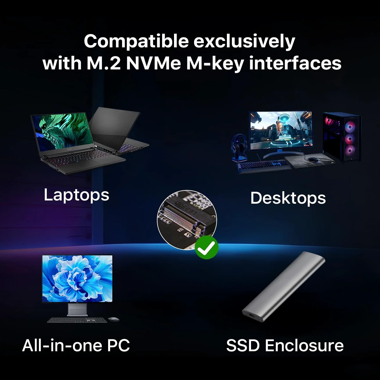 512GB M.2 2280 PCIe Gen3x4 NVMe SSD fino a 2000MB/s | SLC Cache 3D NAND TLC M.2 SSD, Compatibile con laptop, desktop e involucri NVMe