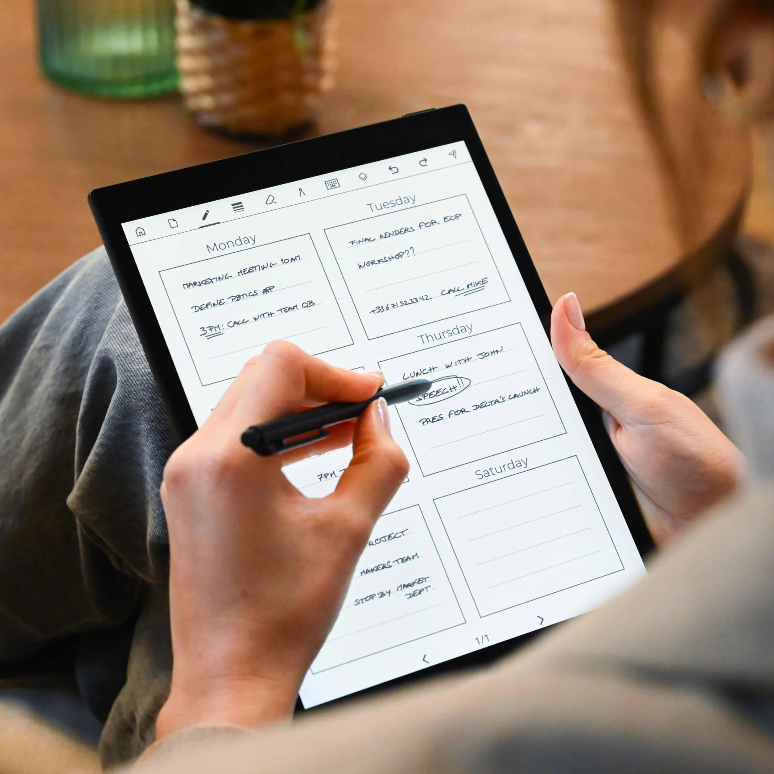 Pro - Confezione da 4 miniere con blocco note digitali impermeabile e retroilluminazione, tablet carta Eink – Epaper – Digital Notebook