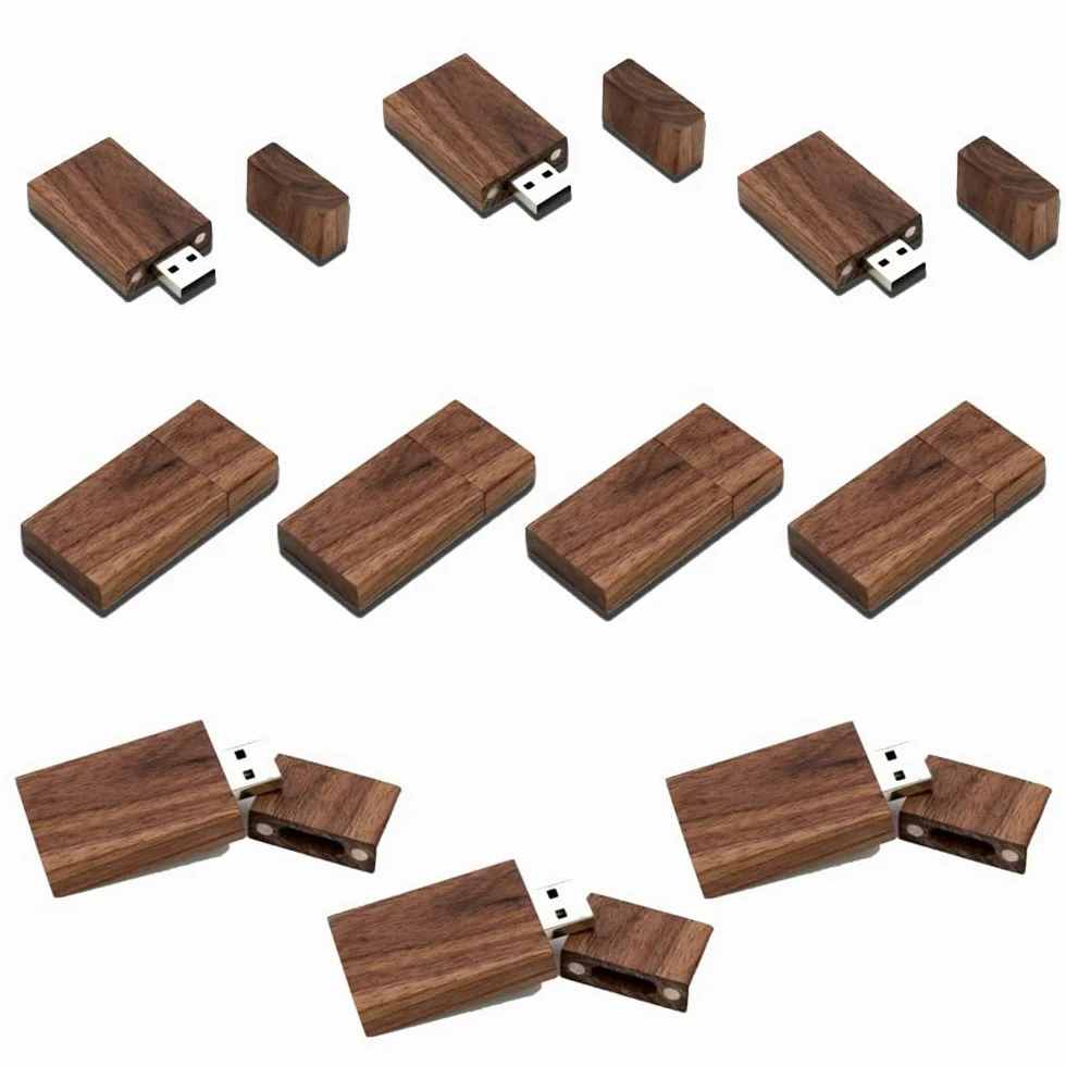 A Plus+ L'elegante collezione di 10 chiavette USB in legno personalizzate da 64GB