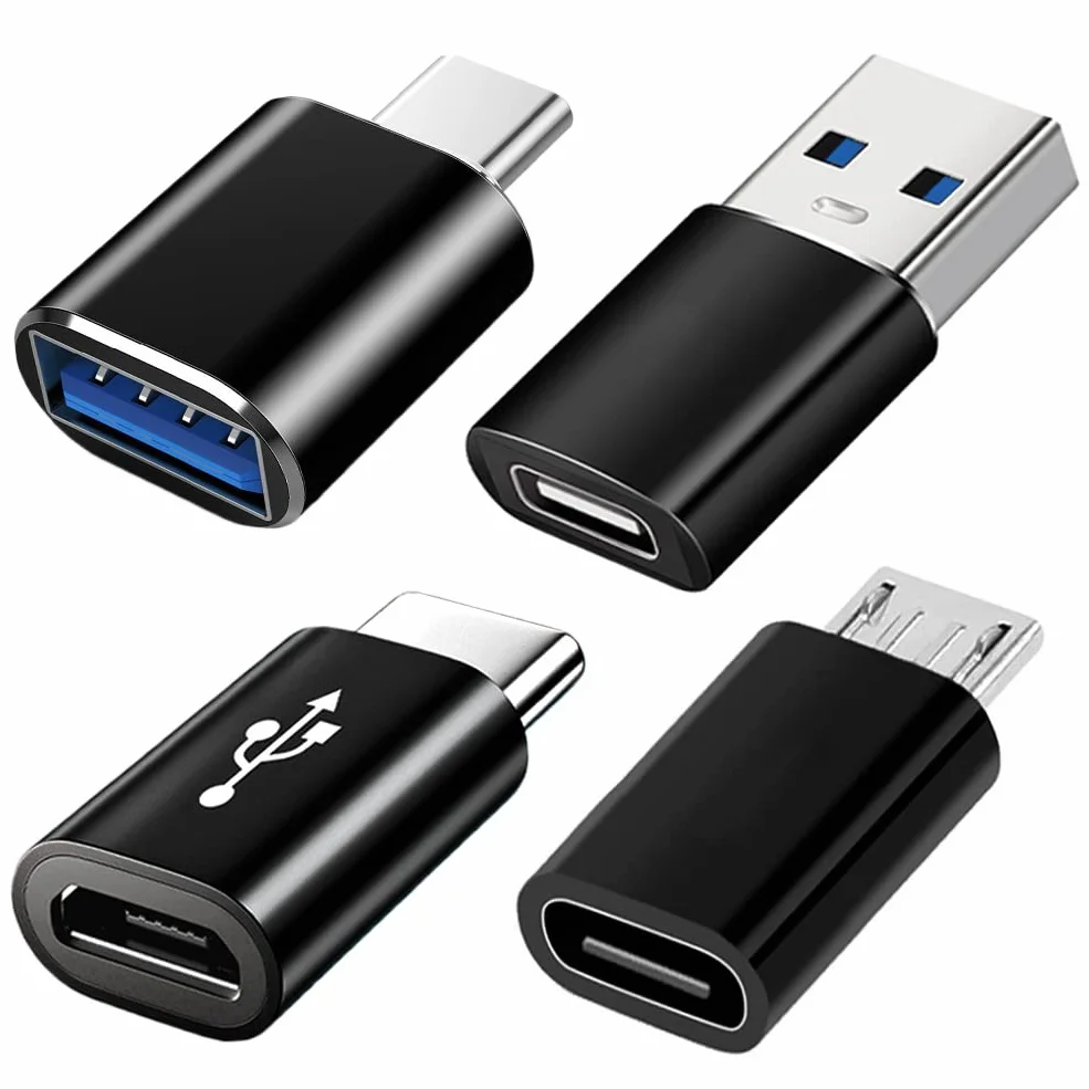 Adattatore USB C 4 Pezzi, Adattatore USB C a USB 3.0 OTG, Compatibile con MacBook, iPhone 17/16/15, Samsung Galaxy S25 S24 S23