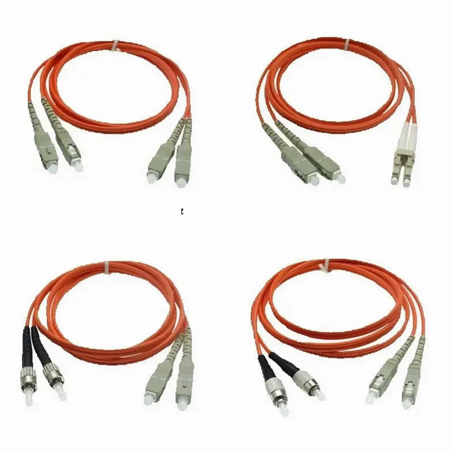 Cavo jumper in fibra ottica dual core multimodale Gigabit di grado portante Cavo multimodale doppio da LC a SC a FC a doppio cavo ST(Double SC-SC,30M)