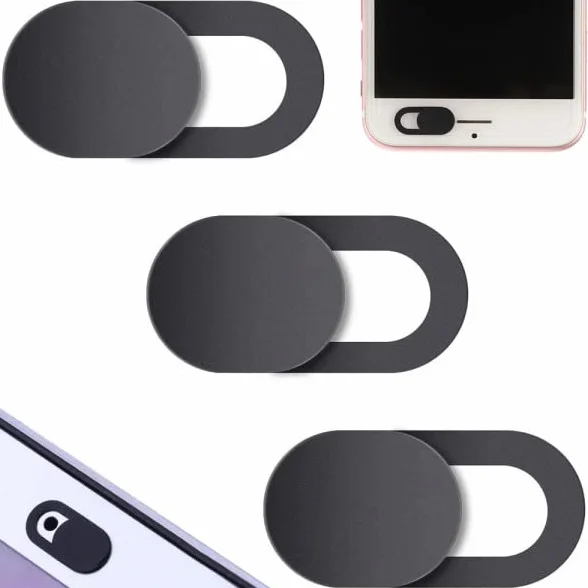 PARENCE. - Set di 3 coperchi per Fotocamera scorrevoli/Filtro Privacy - Universale/Computer Portatili/Tablet/Smartphone - Coperchio Nero