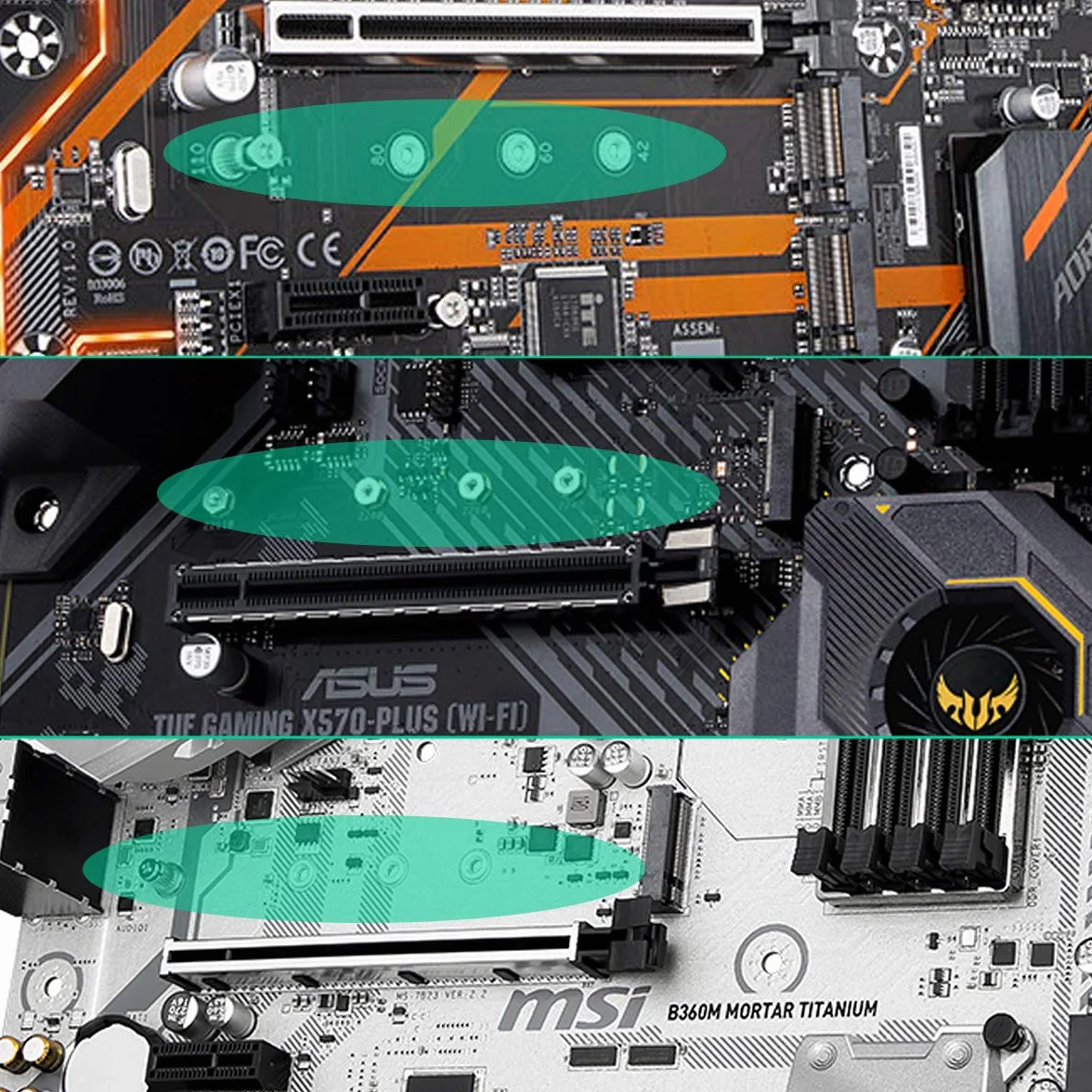 Akuoly Set di viti M.2 SSD per scheda madre PC Asus Gigabyte ASRock Msi M2 Nvme SSD, 21 pezzi