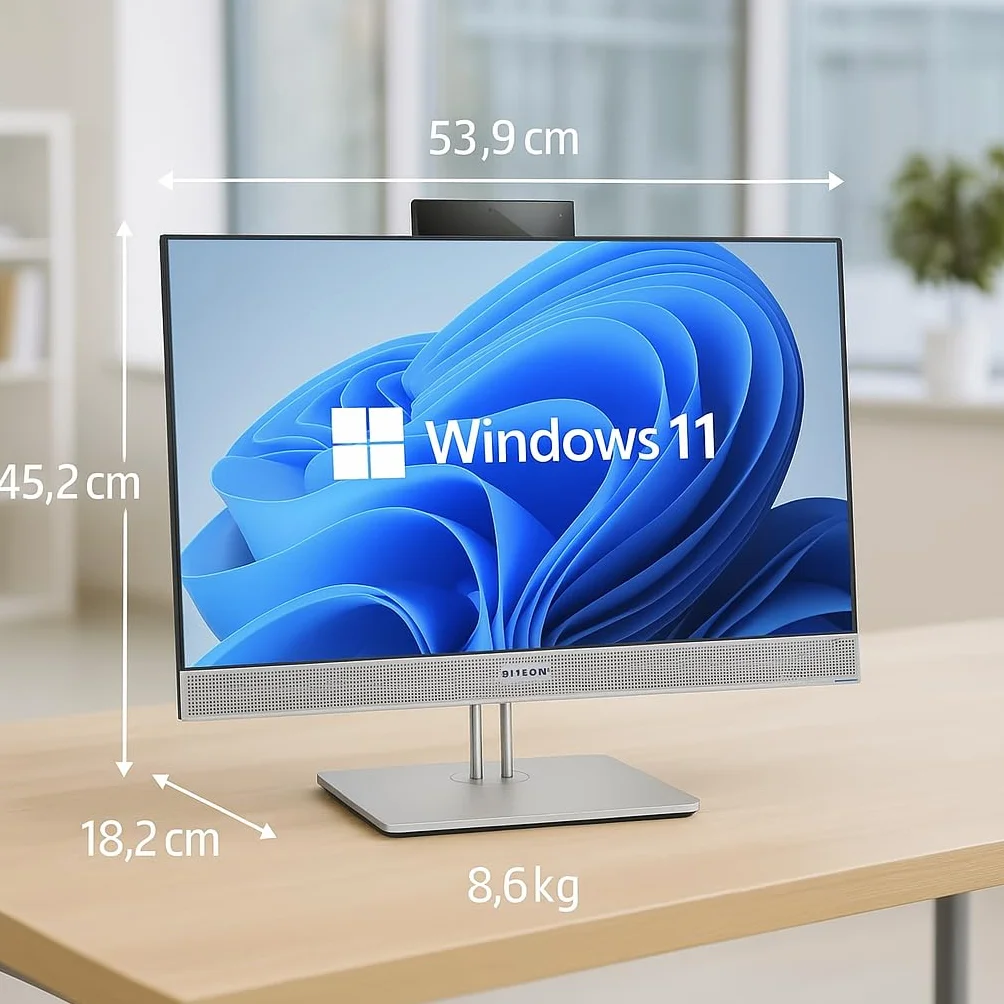 HP EliteOne 800 G4 All-In-One PC 23.8" FHD i5-8500 16GB RAM SSD 512GB Webcam Wi-Fi Windows 11 Pro Office 2021