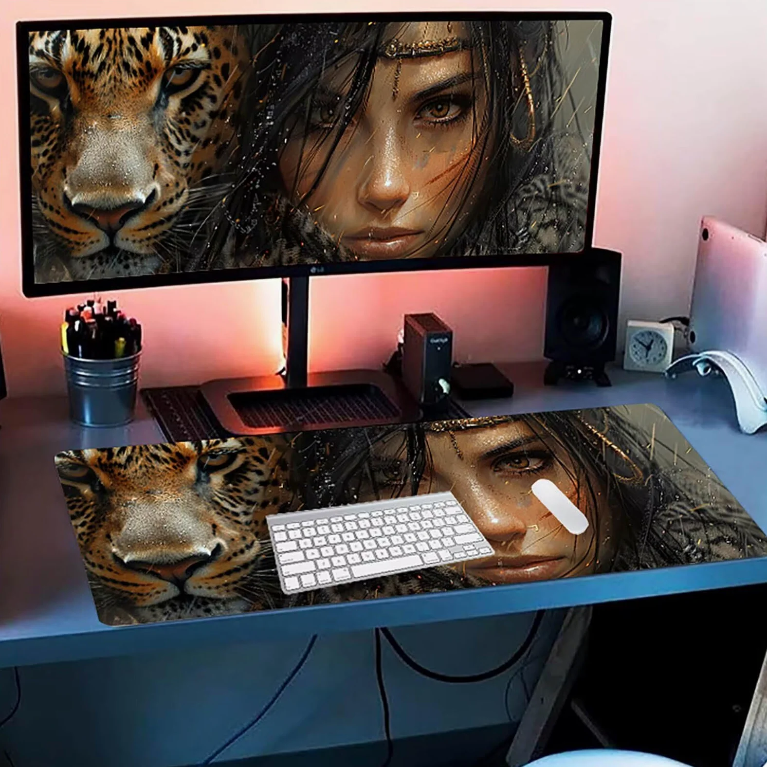 Tappetino Mouse XXL 1500 x 800 mm, Tappetino Mouse Donna, Gaming Mousepad Migliorare la Velocità e la Precisione, Mouse Pad con Base in Gomma Antiscivolo, Ufficio Accessori Gaming, Verde Y-3569