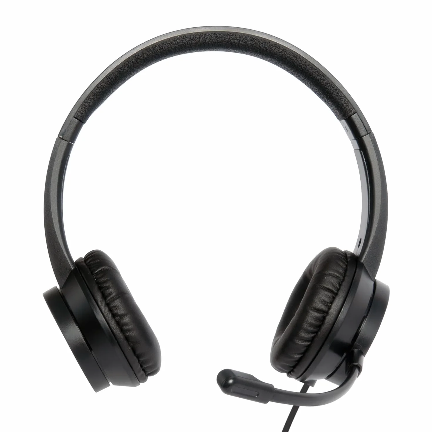 VulTech HS-03 Cuffie On-Ear USB Nero con Microfono con archetto regolabile con controller volume e muto, per PC, ufficio, Computer, Portatile, Laptop, Macbook, Teams, Meet, Zoom - Headset