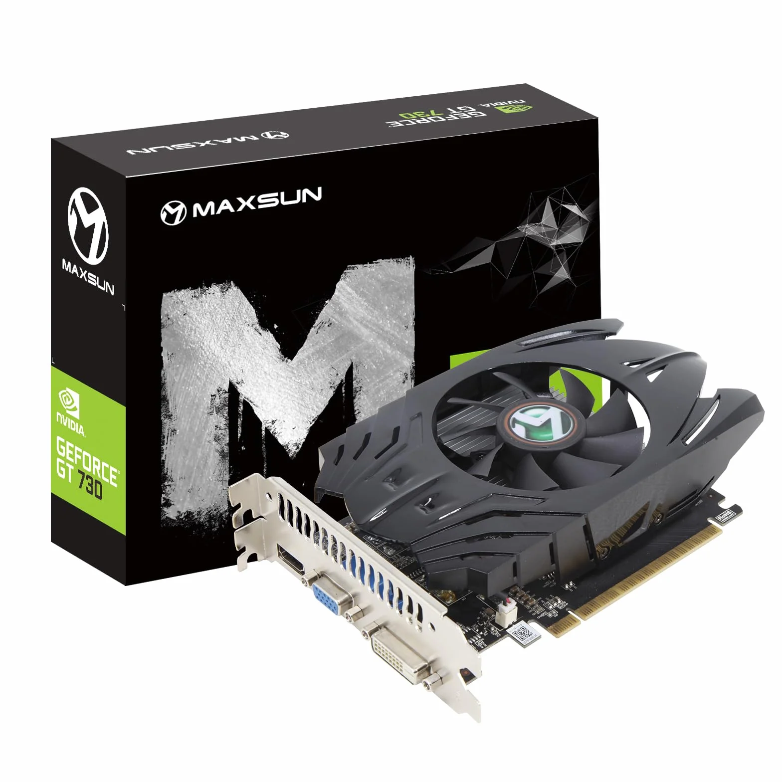 maxsun GeForce GT 730 - Scheda Video Nvidia GPU da 4 GB per computer PC Scheda Grafica GDDR3 ITX Design PCI Express DVI-I, HDMI, VGA, 4K