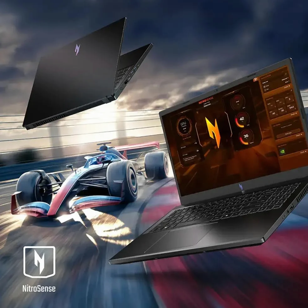 acer Nitro V Gaming Laptop, 15.6" FHD IPS Display, 144Hz, AMD Ryzen 5 7535HS, 6 core, GeForce RTX 4050, 16GB DDR5, 1TB SSD, Obsidian Black, Windows 11, BK, borsa per laptop, TWE Mouse Pad & Mouse