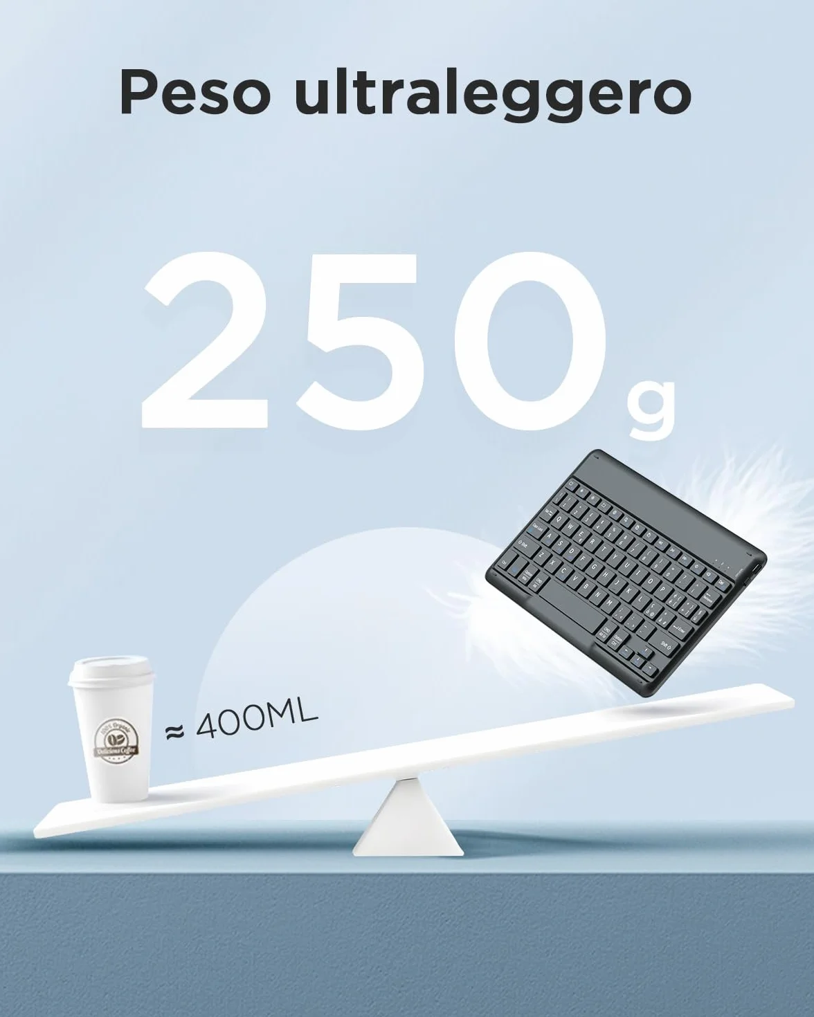 EasyAcc Cover Tastiera Compatibile con Lenovo Idea Tab 11 Pollici Tablet 2025 (TB-336ZU/TB-336FU) con Pellicola Protettiva, [Italiano], Custodia per Tastiera Rimovibile con Portapenne Nero