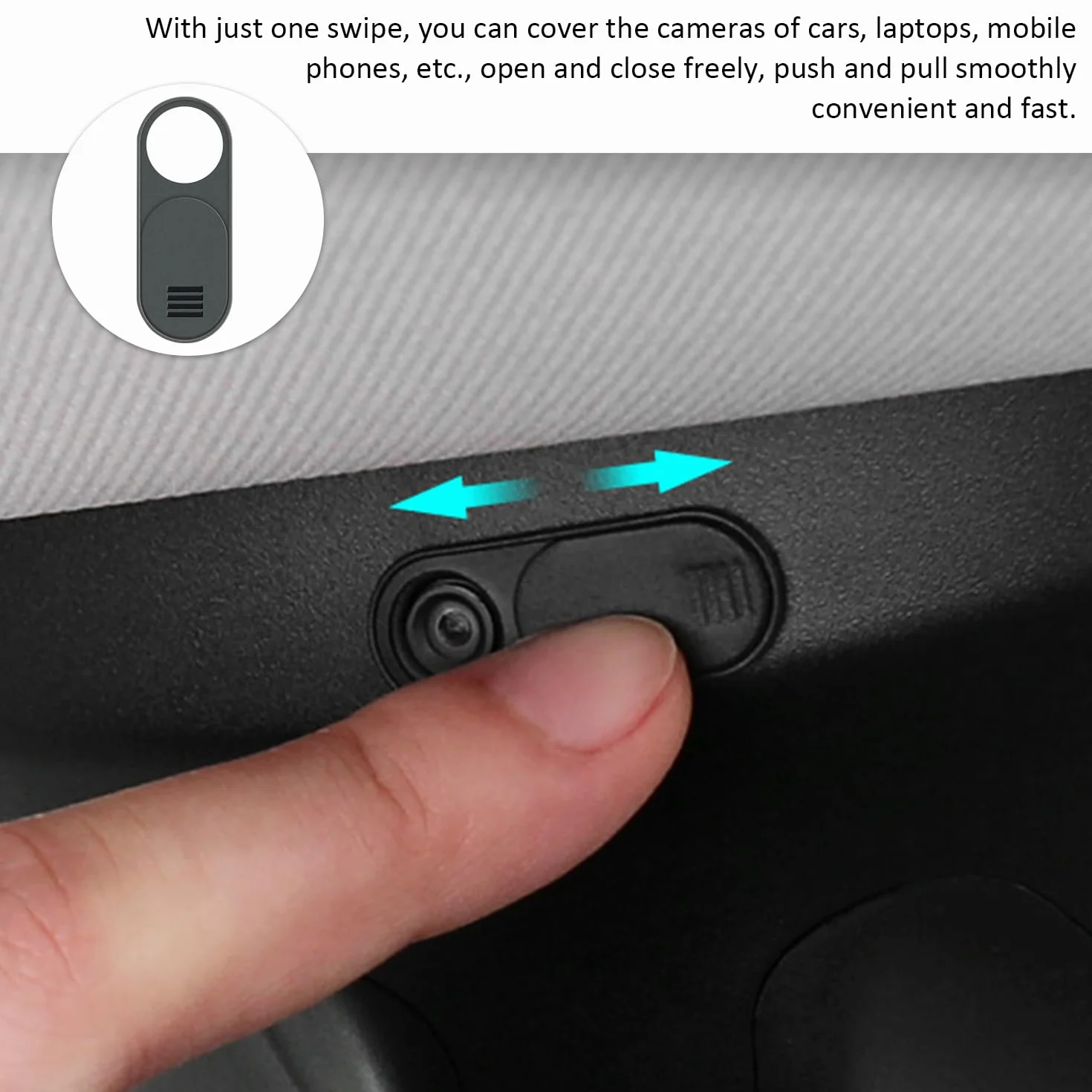 3 custodie per webcam, copriobiettivo, maschera protettiva per la fotocamera del cellulare, copertura scorrevole per fotocamera, copertura per computer portatile, adatto per auto, telefoni