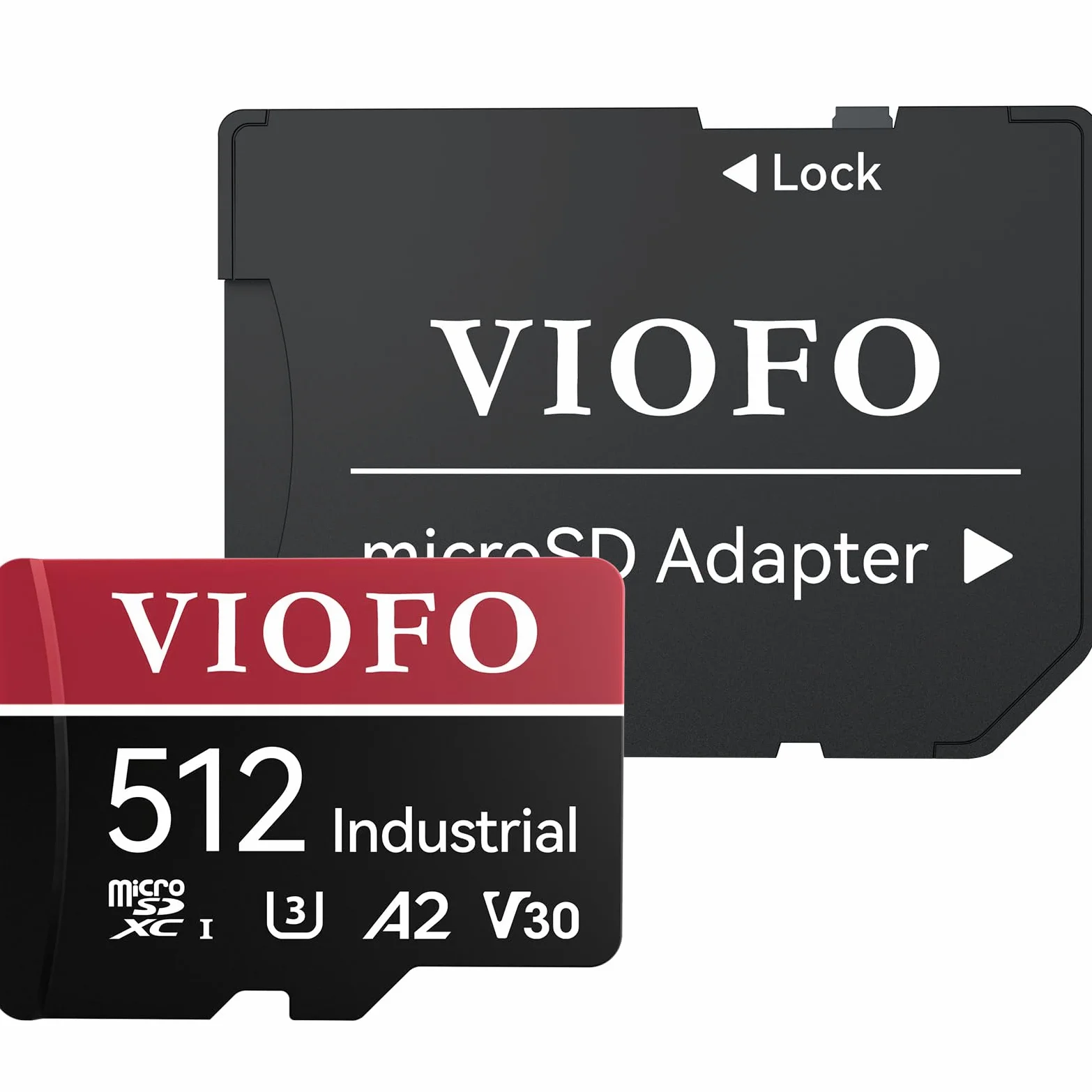 VIOFO Scheda microSD da 512 GB di qualità industriale, U3 A2 V30 ad alta velocità con adattatore, per registrazione video Ultra HD 4K, per dashcam, action camera, smartphone Android, tablet