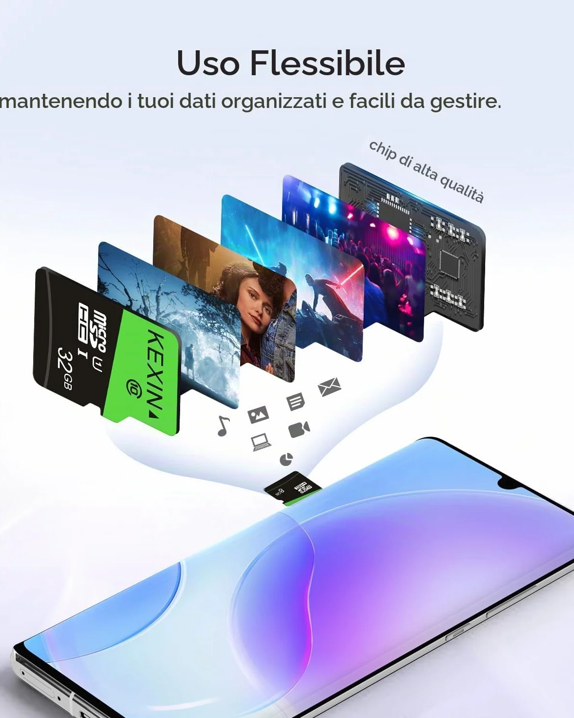 Schede Micro SD 32GB KEXIN Micro SD 32 GB Micro Memoria MicroSD 32 Giga 10 Pezzi Scheda TF SD(C10 e U1) per Telefono, Videocamera, Switch, Gopro, Tablet, Alta Velocità di Lettura Fino a 85 MB/s