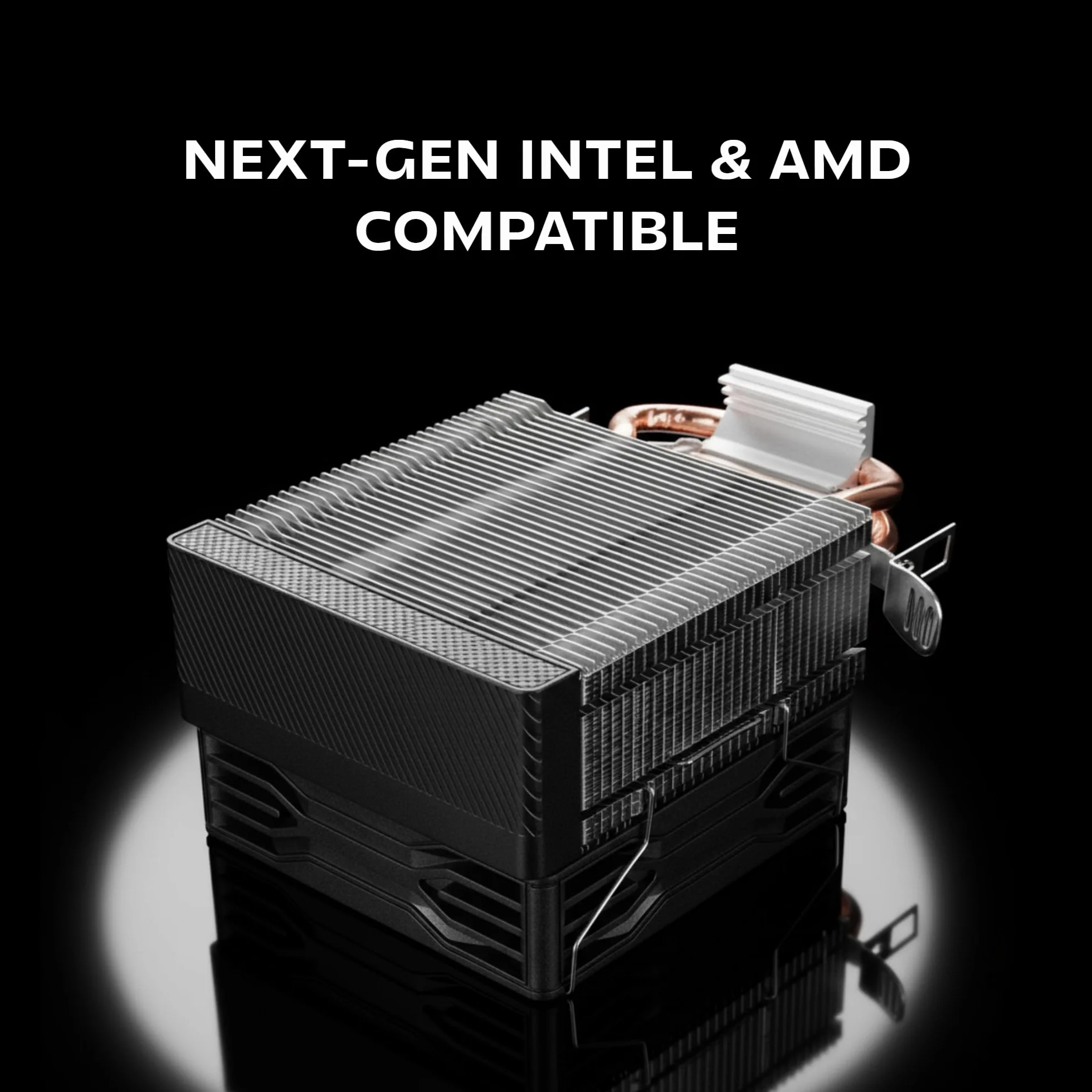 Mars Gaming MCPU-X2, Dissipatore CPU 150W TDP, 2x Heatpipes, Ventola PWM FDB, Illuminazione FRGB, Design Compatto SFF/Mini-ITX, Alette in Alluminio, Cooler PC con Compatibilità Intel e AMD, Nero