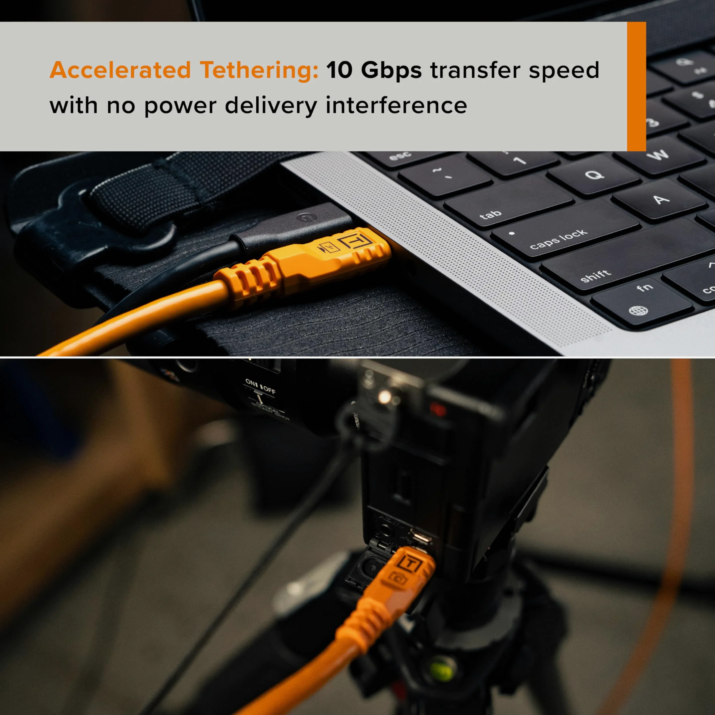 Tether Tools TetherPro USB-C Optima 10G diritta arancio 9,4m