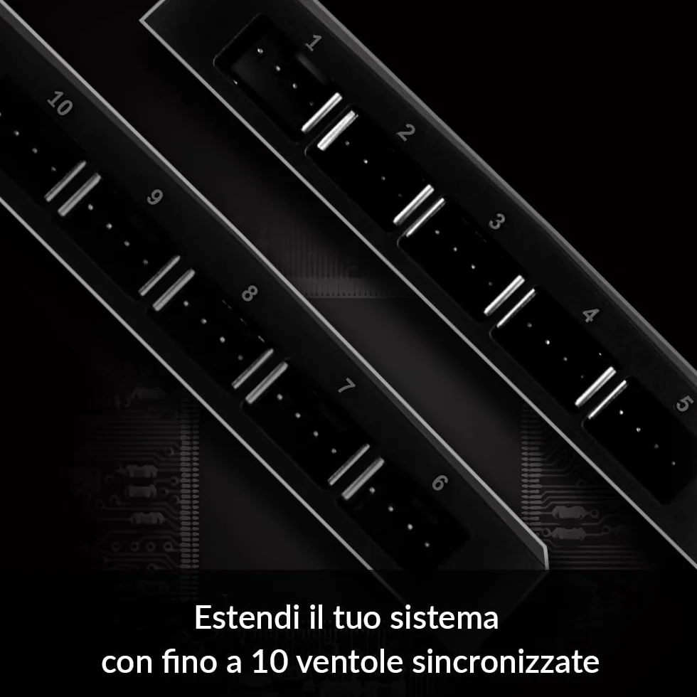 ARCTIC Case Fan Hub - Hub per Ventole PC, Distributore di Ventilatori, Funzione PWM, fino a 10 Ventole (4 pin), Connettore con Potenza SATA - Nero