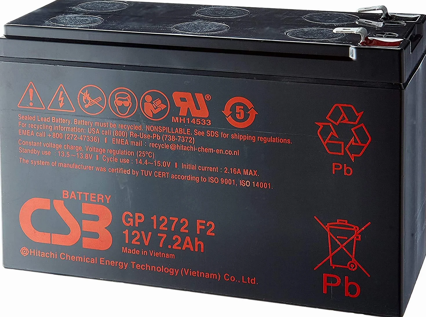 CSB GP1272F2 12V 2AH Batteria F2 Terminal