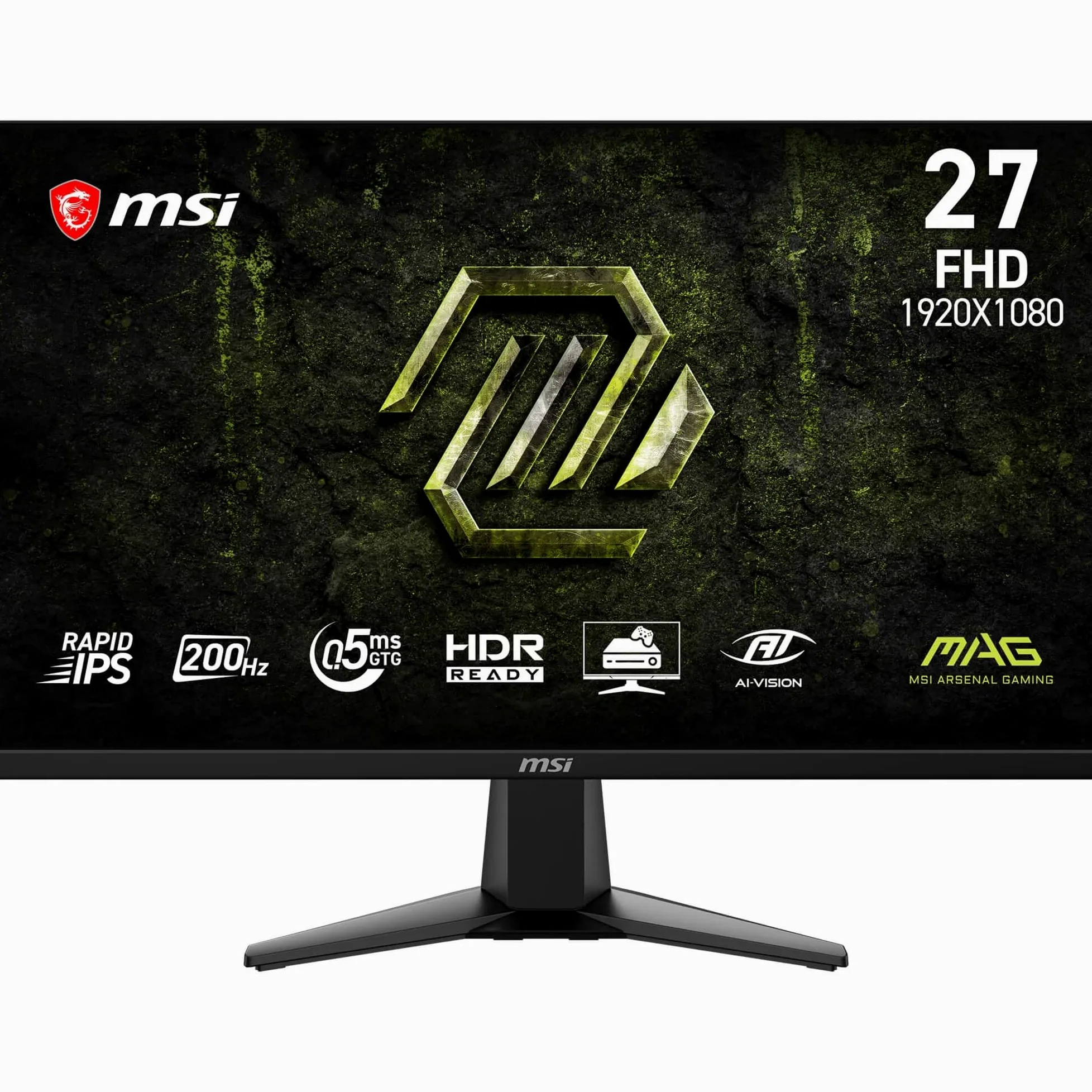 msi MAG 275FA E20 Monitor Gaming 27" FHD 1920x1080 Rapid IPS, 200 Hz, 0,5 ms, HDR Ready, Adaptive Sync, Eye Care, AI Vision, HDMI 2.0b, DP 1.2a, senza cornice, compatibile VESA