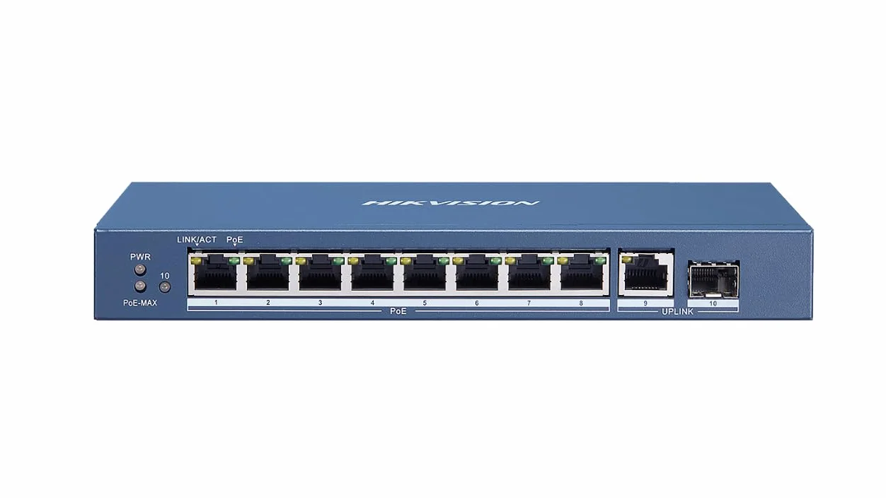 Hikvision DS-3E0510P-E switch di rete Non gestito Gigabit Ethernet (10/100/1000) Supporto Power over Ethernet (PoE) Blu