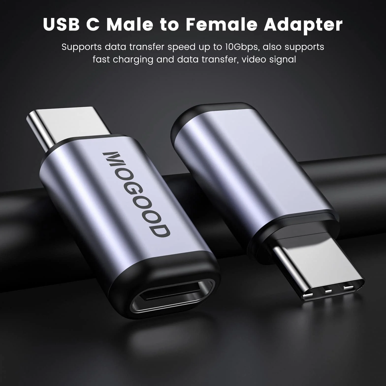 MOGOOD USB C Adattatore da maschio a femmina, supporto da 100W Fast Charging 40 Gbps Trasferimento di dati 8K@60Hz Video output per USB4,Thunderbolt 4/3,laptop,vapore Dock,switch,tablet, telefono