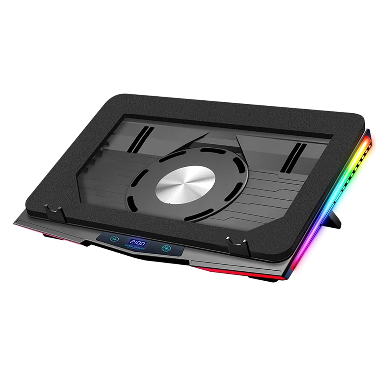 Tappetino di Raffreddamento for Laptop RGB A Compressione d'Aria, Dispositivo di Raffreddamento USB Ultra Silenzioso, Supporto Regolabile for Dissipazione Rapida del Calore