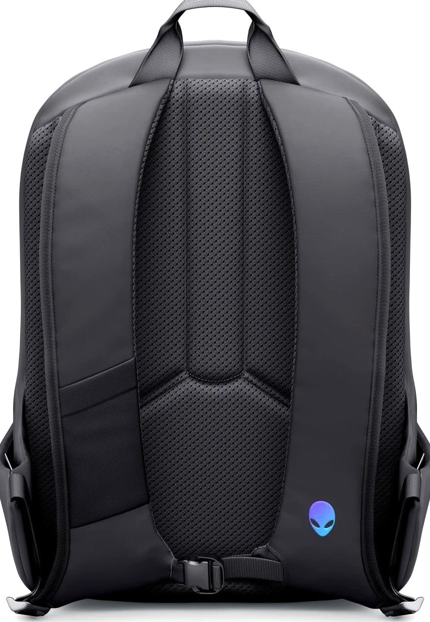 Alienware 18" Zaino gaming per laptop AW7825P, 28L, Resistente agli urti | Rete traspirante, Organizer magnetici, Logo riflettente iridescente, Nero, Pronto a tornei