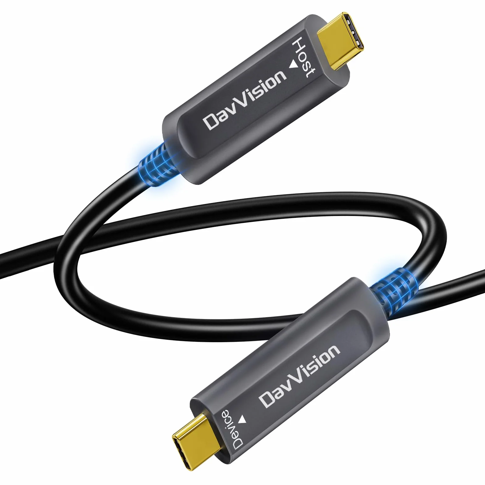 Cavo in fibra ottica USB C da 10 m, 10 Gbps USB 3.2 Gen2 Active USB C con chip tedesco SiliconLine, ultra sottile e a lunga distanza per fotocamera Logitech 4K, VR/AR, videoconferenza