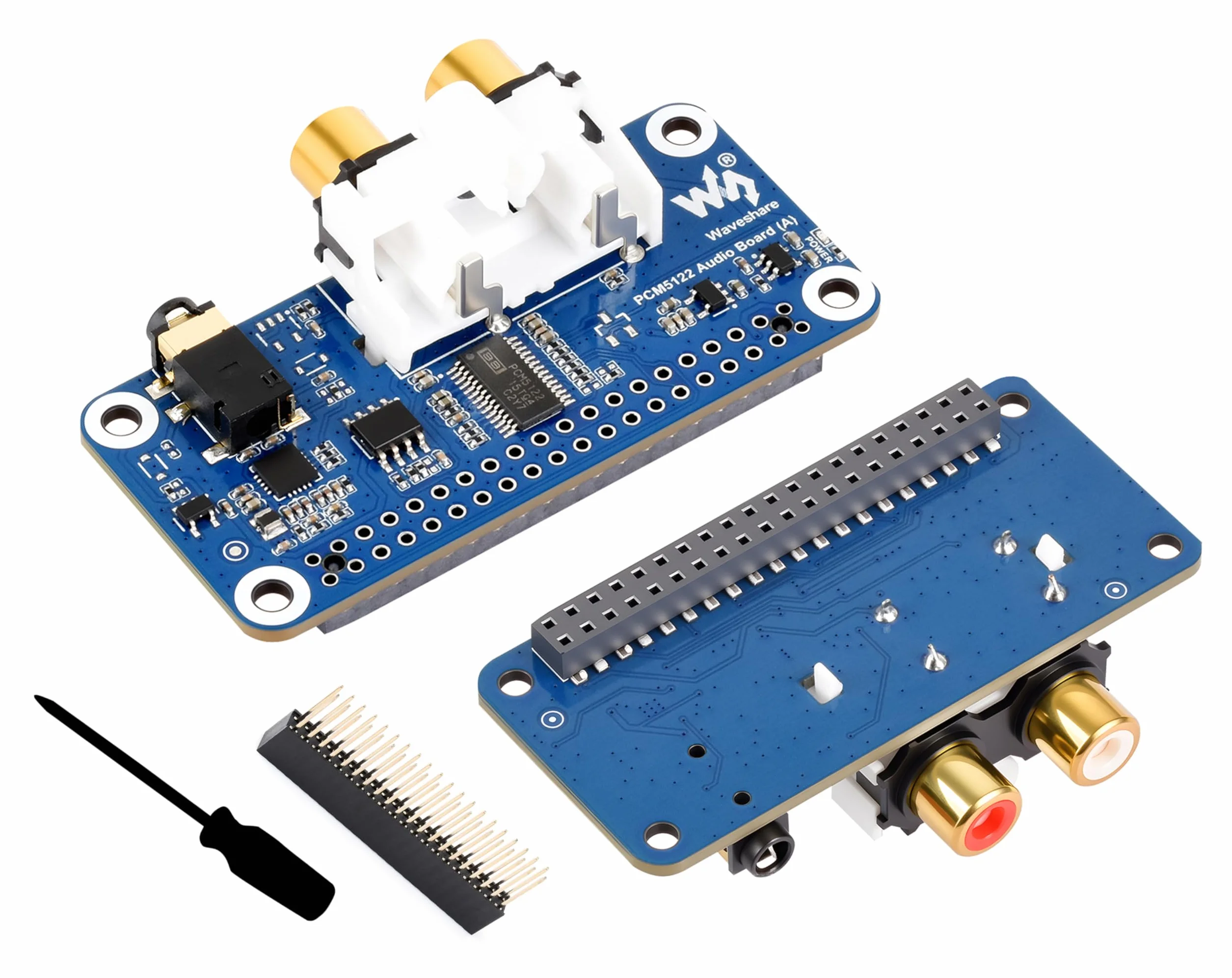 PCM5122 Scheda audio HIFI I2S DAC compatibile con Raspberry Pi 5/4B/3B+/3B/Pi Zero W/Zero 2W/Pico W/Pico 2W, basata su Pi 40PIN GPIO Header, codifica/decodifica stereo, supporta la riproduzione audio