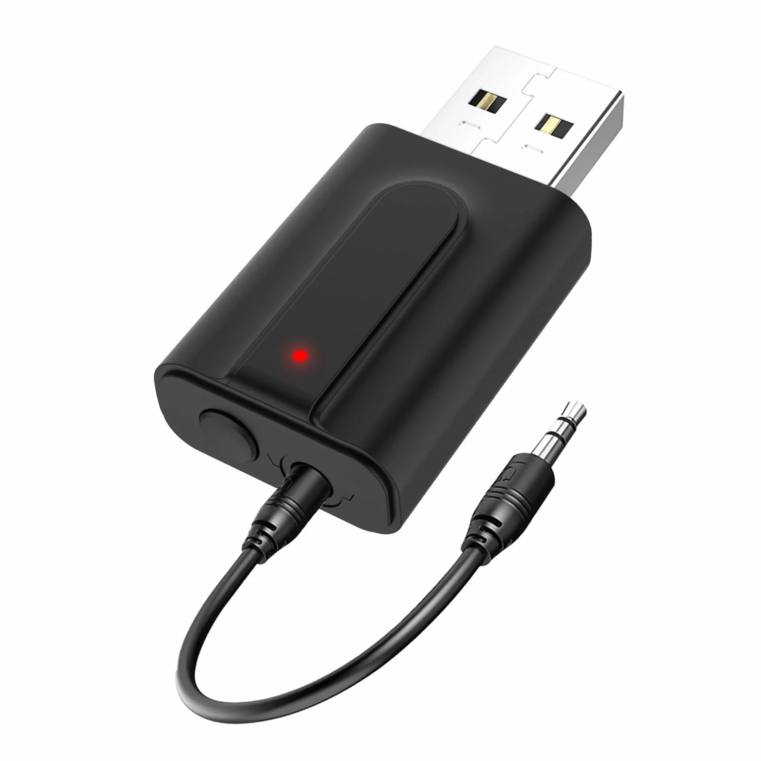 Ricevitore Bluetooth USB, 2 in 1, adattatore audio Bluetooth 5.0, con cavo jack Aux da 3,5 mm, ricevitore BT per TV, PC, auto, cuffie, stereo domestico, cuffie