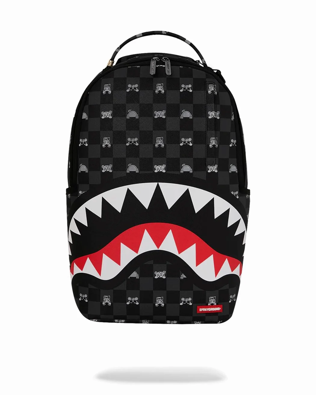 SPRAYGROUND Zaino Nero GRAY PEEKING CHARACTER CHECK DLXSV BACKPACK