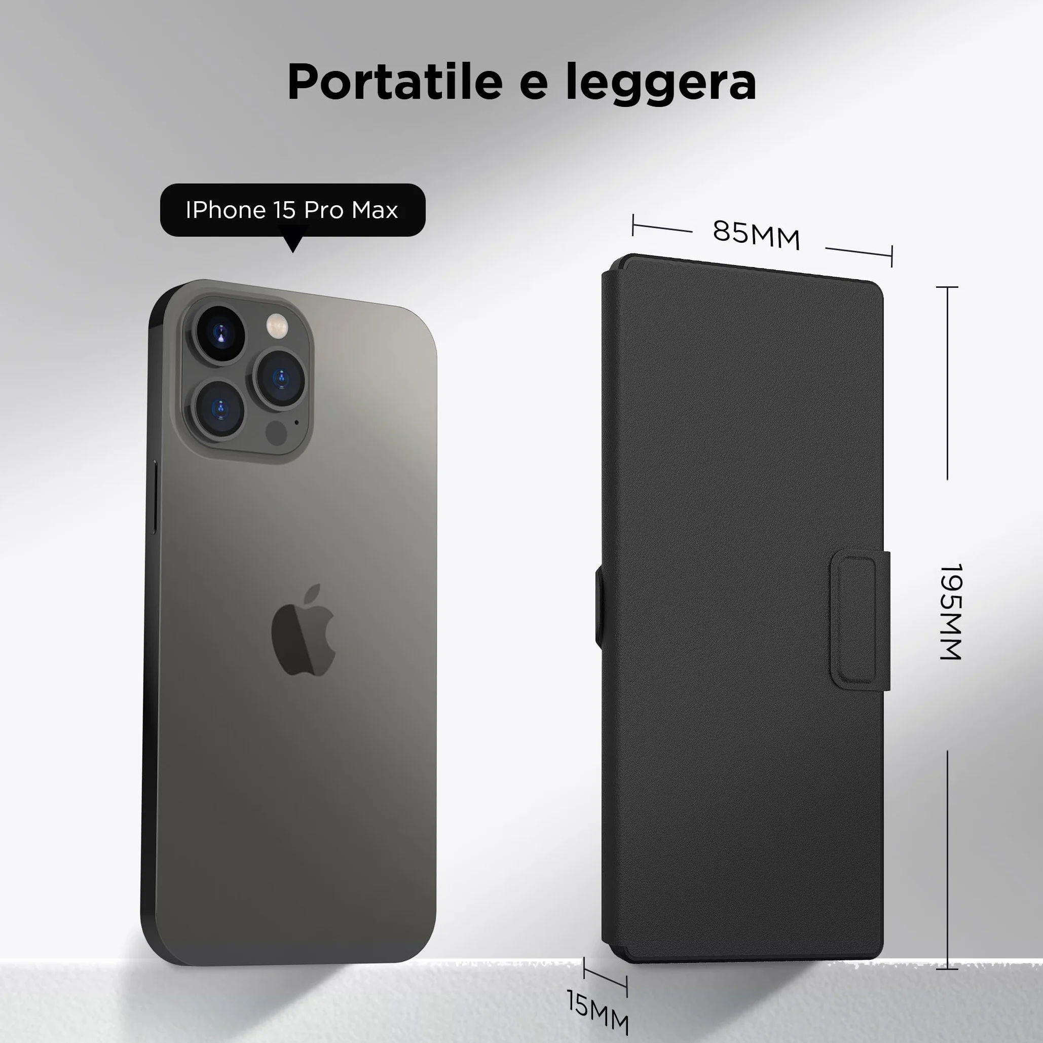 CACOE Tastiera Bluetooth Con Supporto, Mini Portatile Super Leggero, Pieghevole, A Doppio Canale per Cellulare, Smartphone e Altro iOS Android Windows, Nero