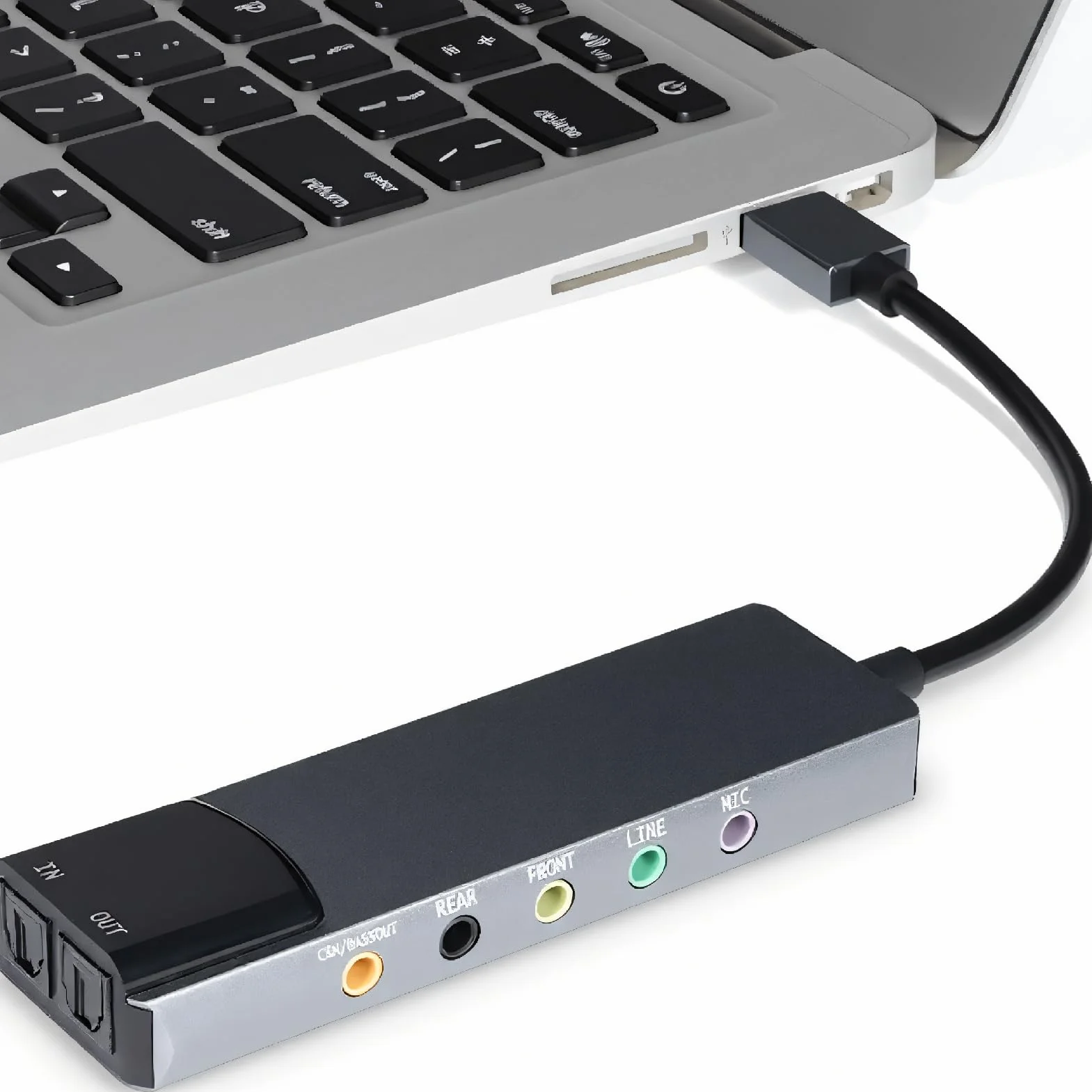 Tonysa Scheda Audio Surround USB 7.1 con Audio Digitale SPDIF, Scheda Audio Esterna Musicale Ad Alta Risoluzione Plug and Play, per PC Portatile Argento