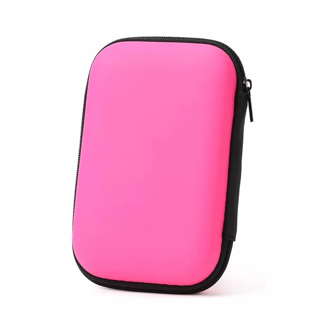 Custodia Hard Disk Esterno 2.5"per SDD HDD caso, Memoria Esterna Portatile Disco Esterno Protettiva Borsa Antiurto Rigida Cover Case,custodia protettiva antiurto per accessori elettronici, rosa rossa